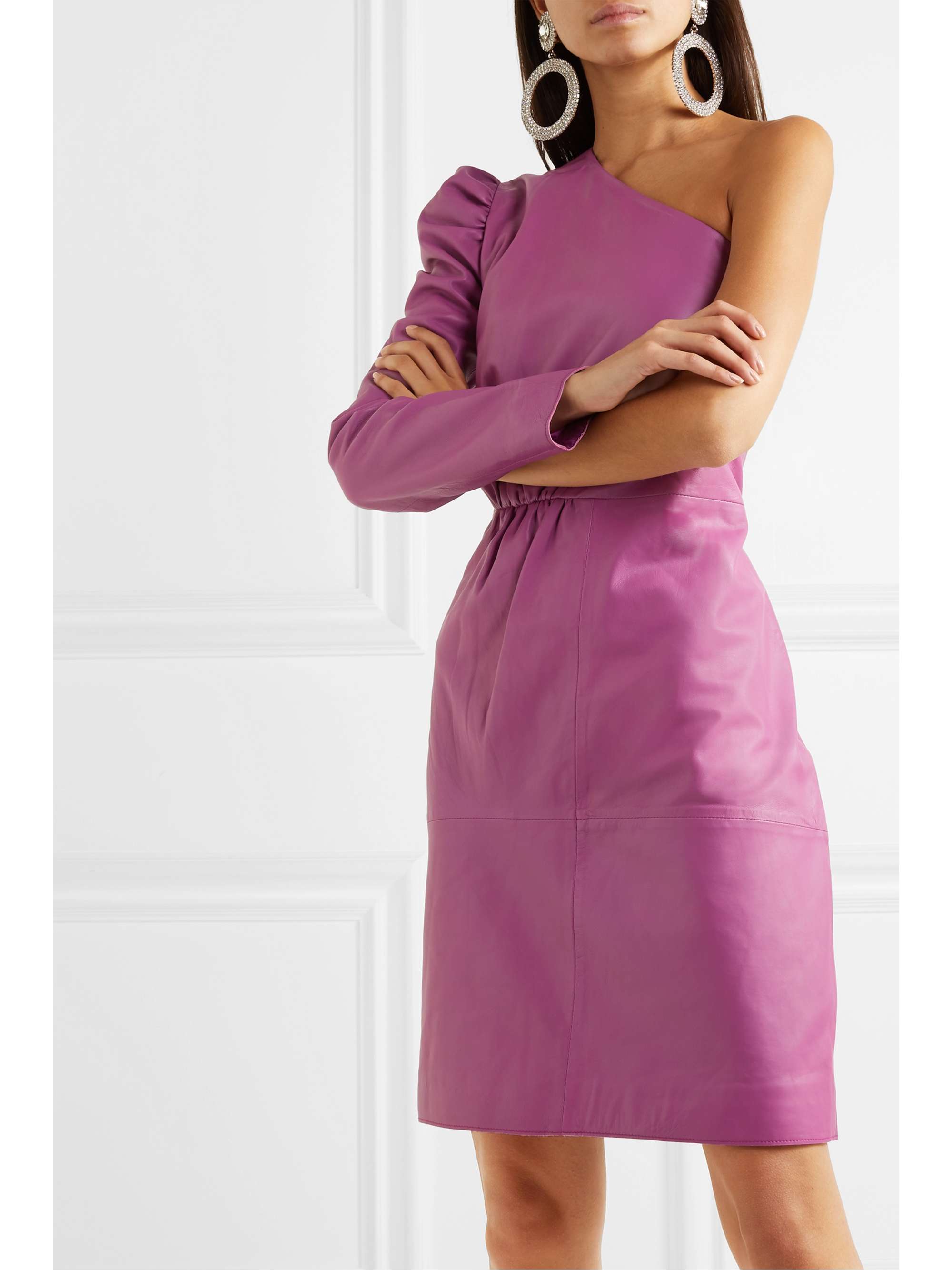 STAND STUDIO + Pernille Teisbaek Kayla one-shoulder leather mini dress