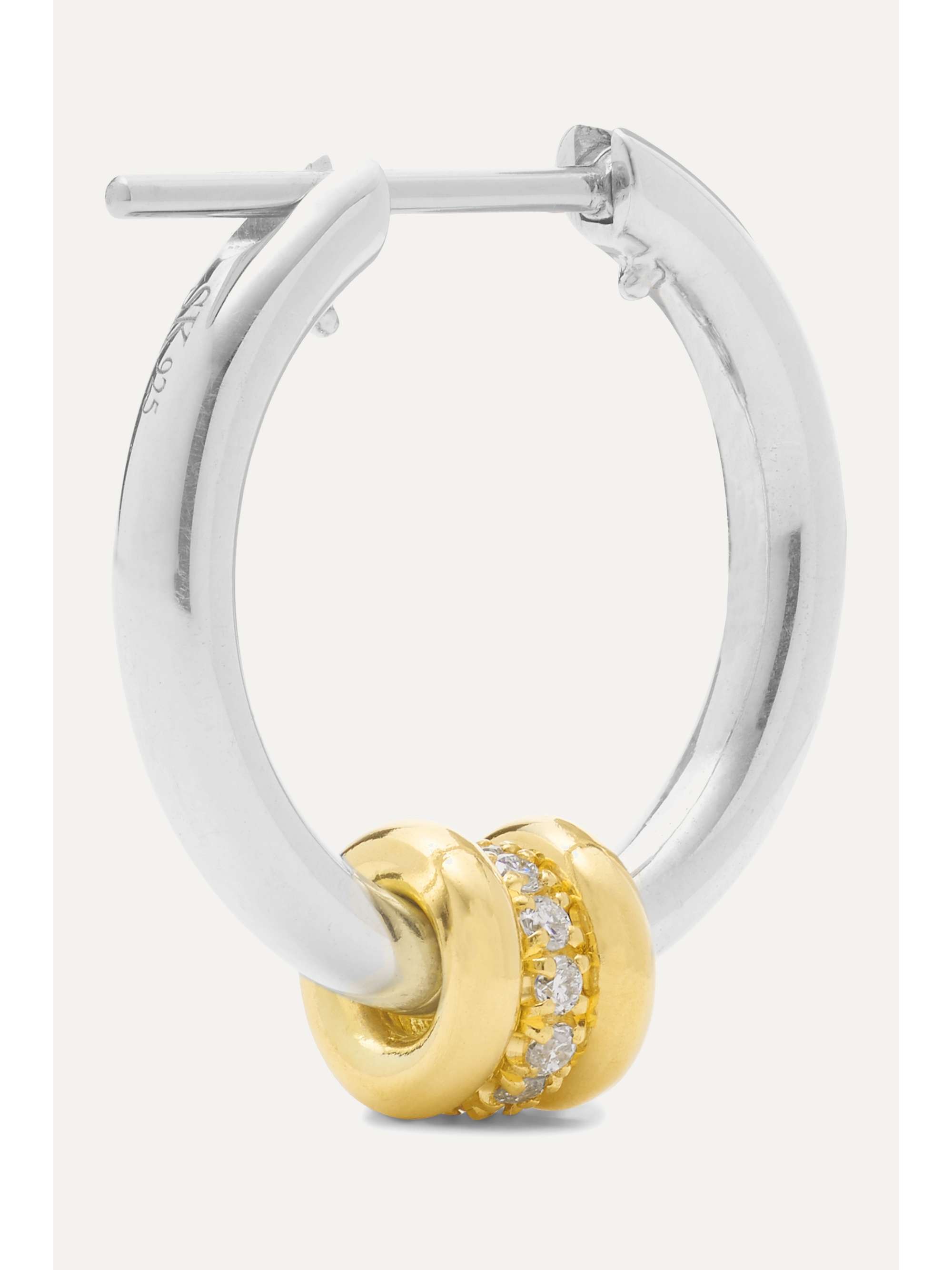 SPINELLI KILCOLLIN Ara sterling silver and 18-karat gold diamond hoop earrings