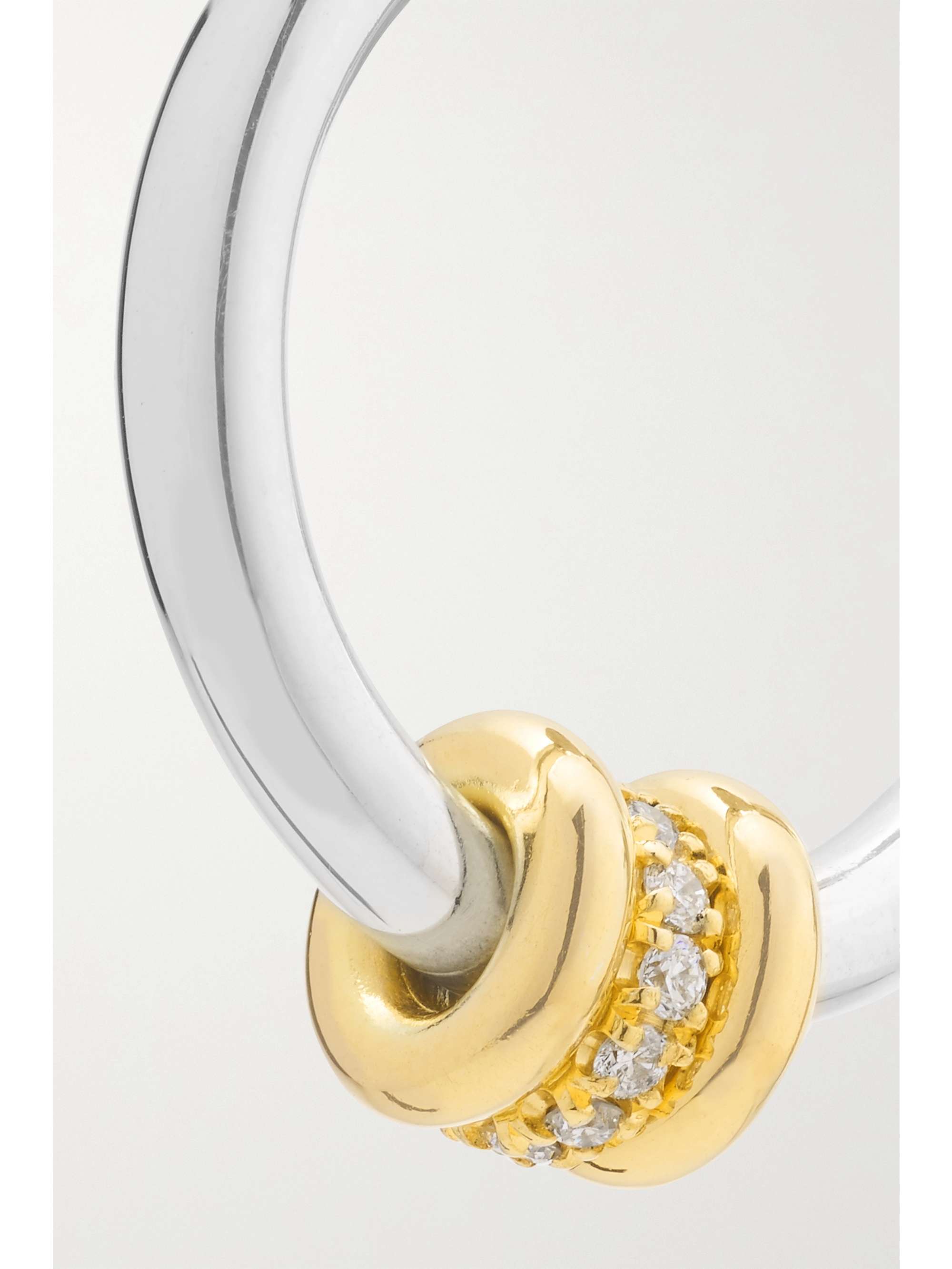 SPINELLI KILCOLLIN Ara sterling silver and 18-karat gold diamond hoop earrings
