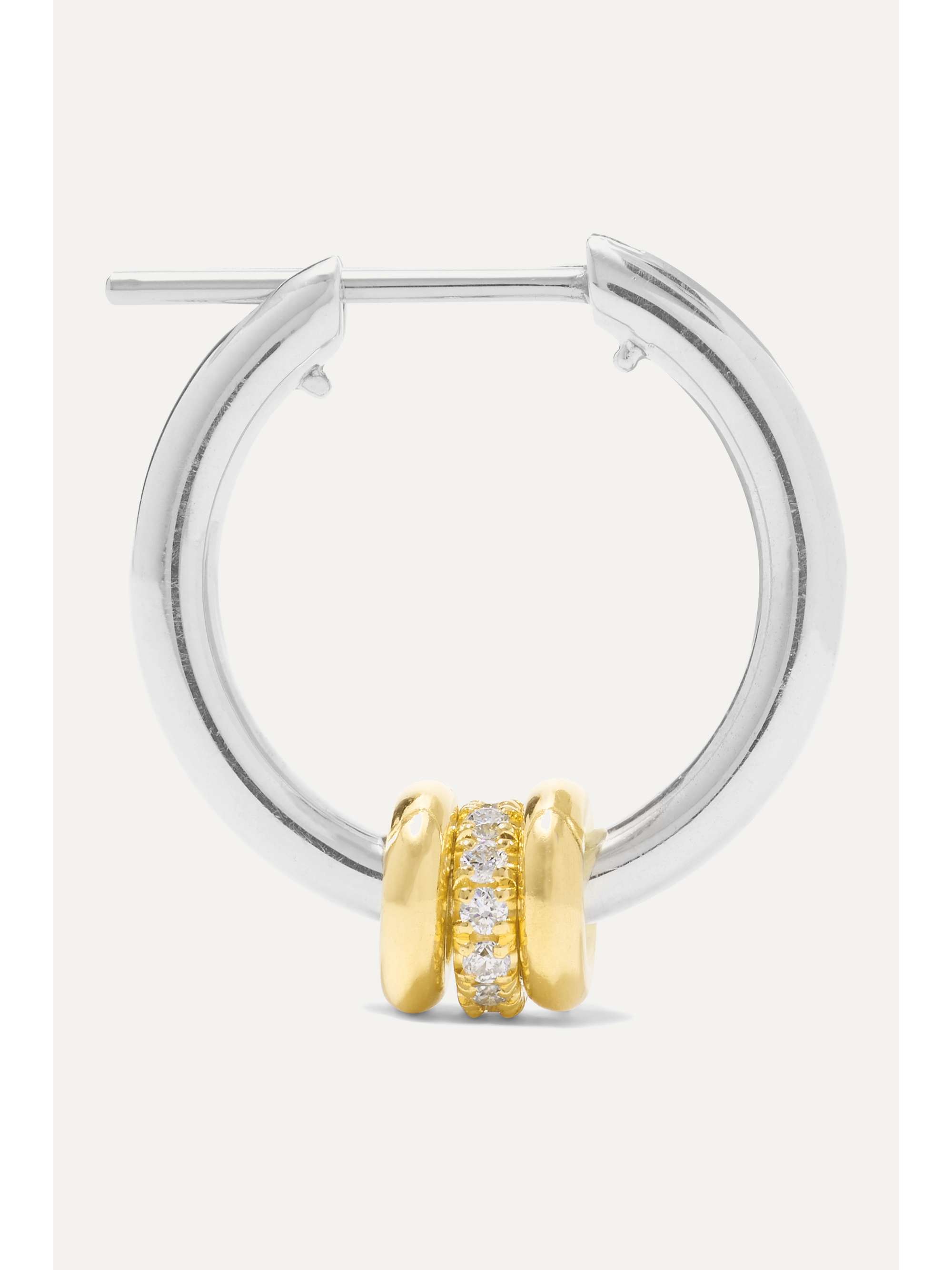 SPINELLI KILCOLLIN Ara sterling silver and 18-karat gold diamond hoop earrings