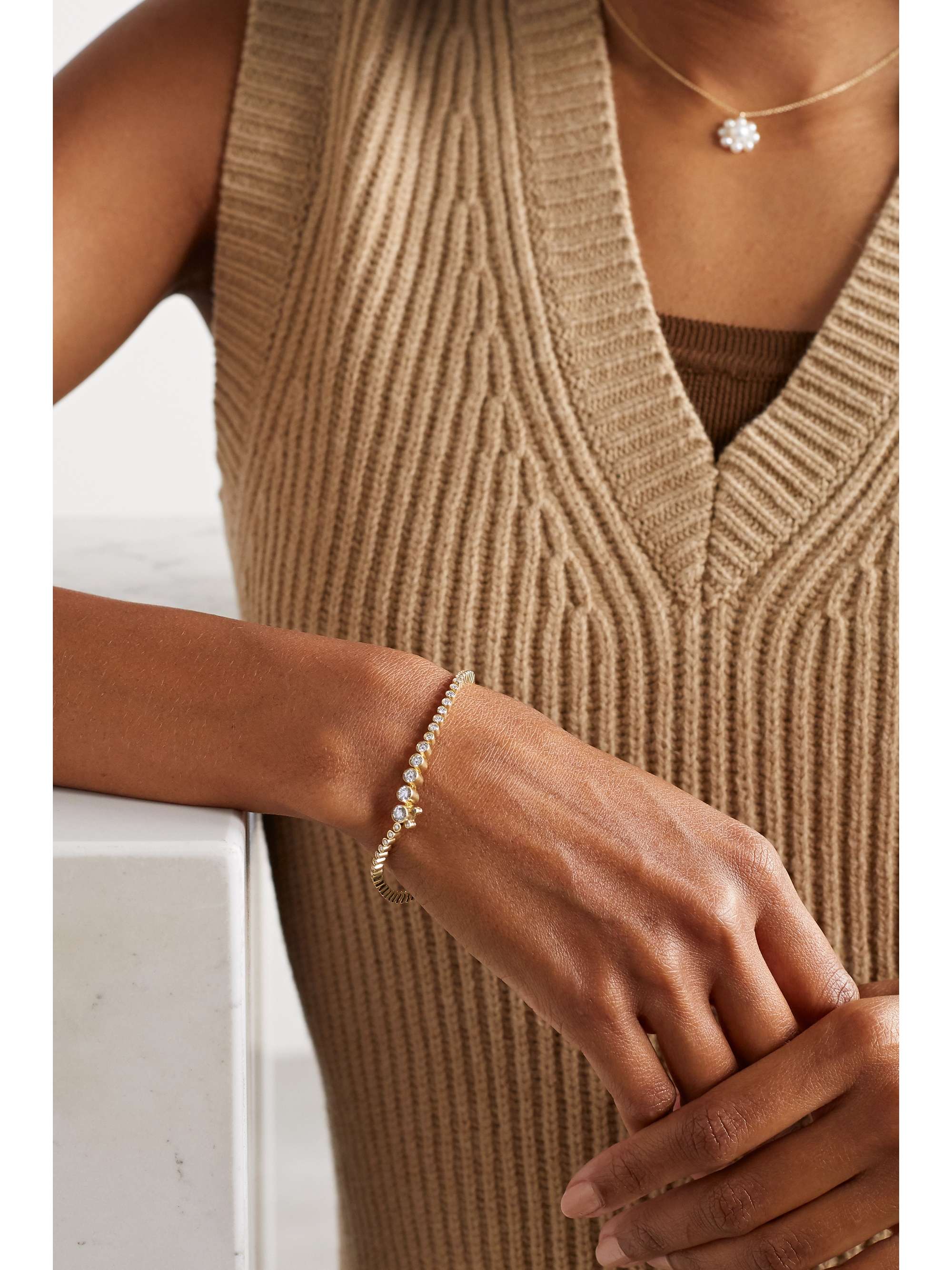 SOPHIE BILLE BRAHE Classic Tennis 18-karat gold diamond bracelet
