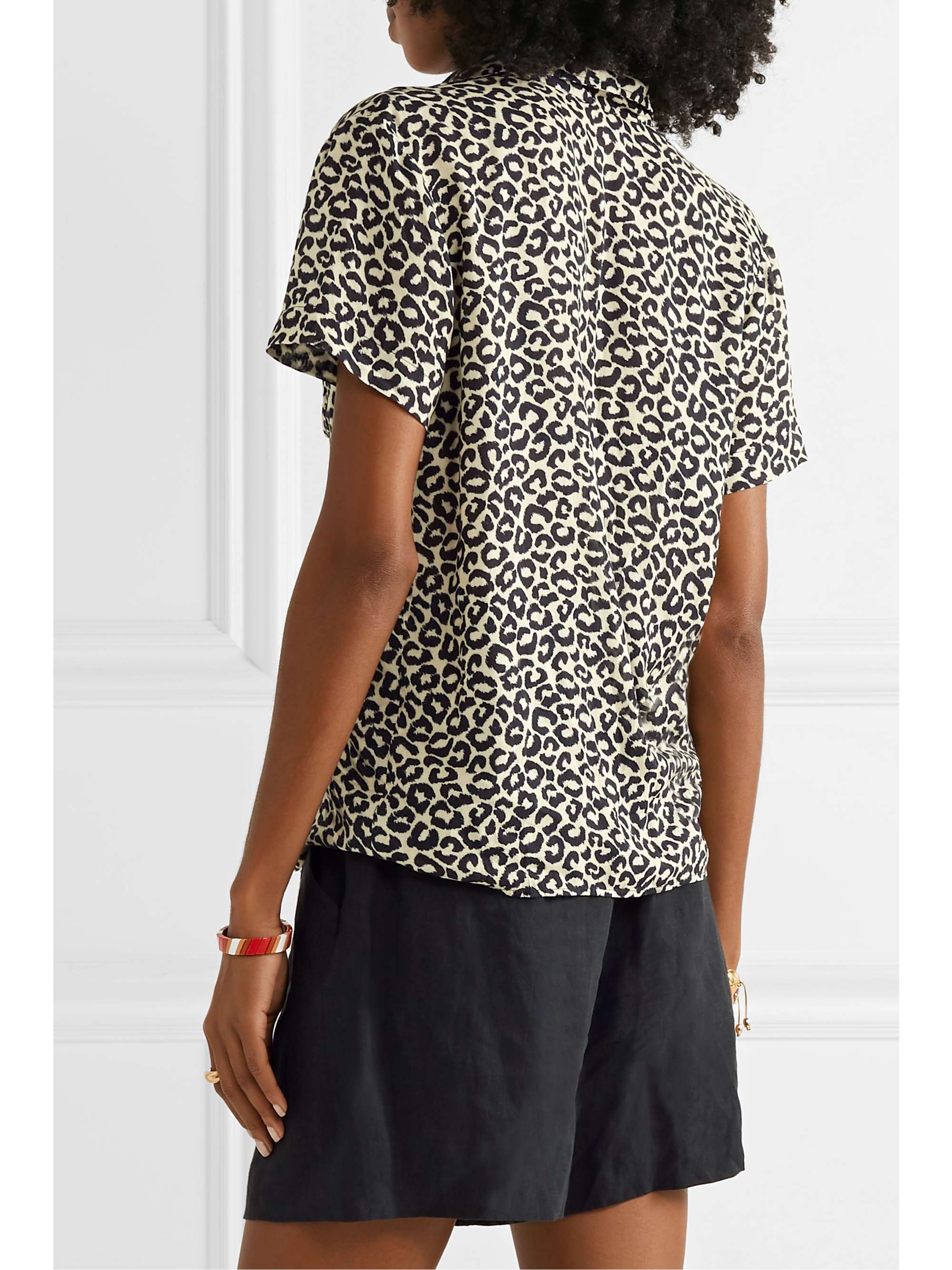 SOLID & STRIPED Cabana leopard-print voile shirt
