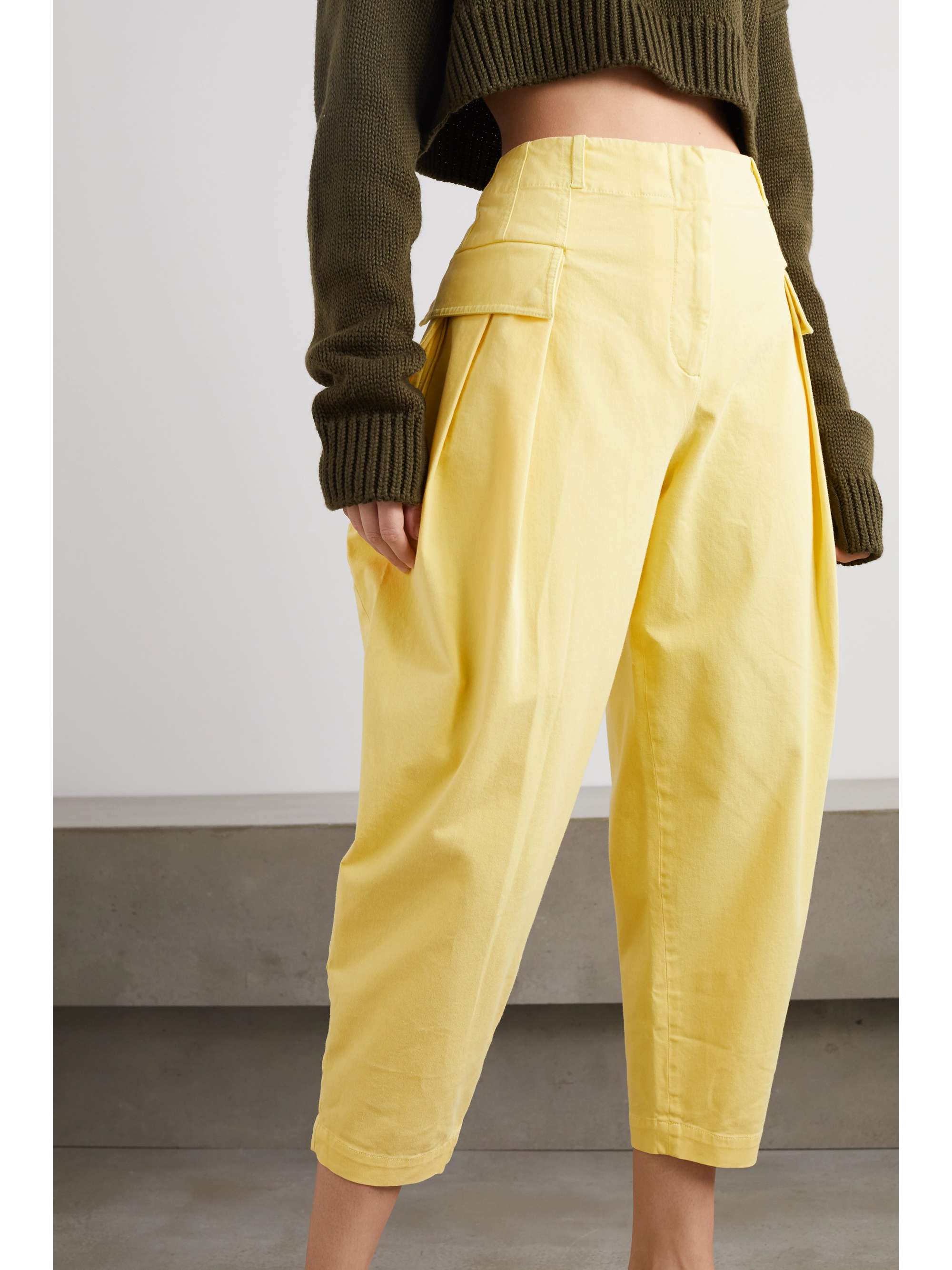 STELLA MCCARTNEY Stretch-cotton twill tapered cargo pants