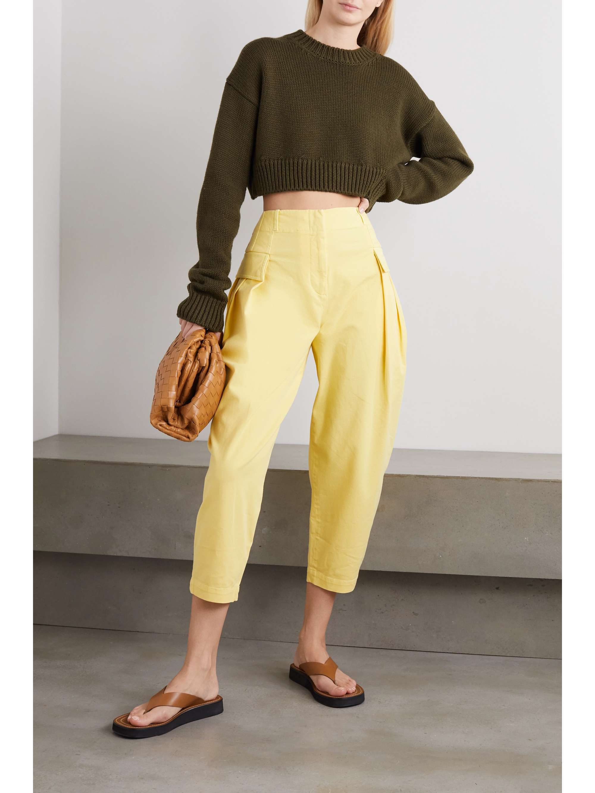 STELLA MCCARTNEY Stretch-cotton twill tapered cargo pants