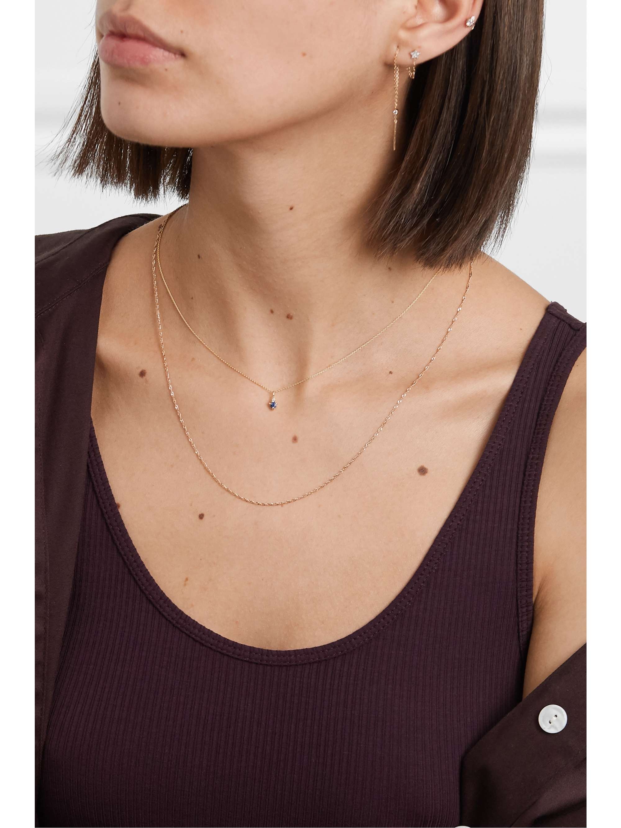 STONE AND STRAND Birthstone gold multi-stone necklace