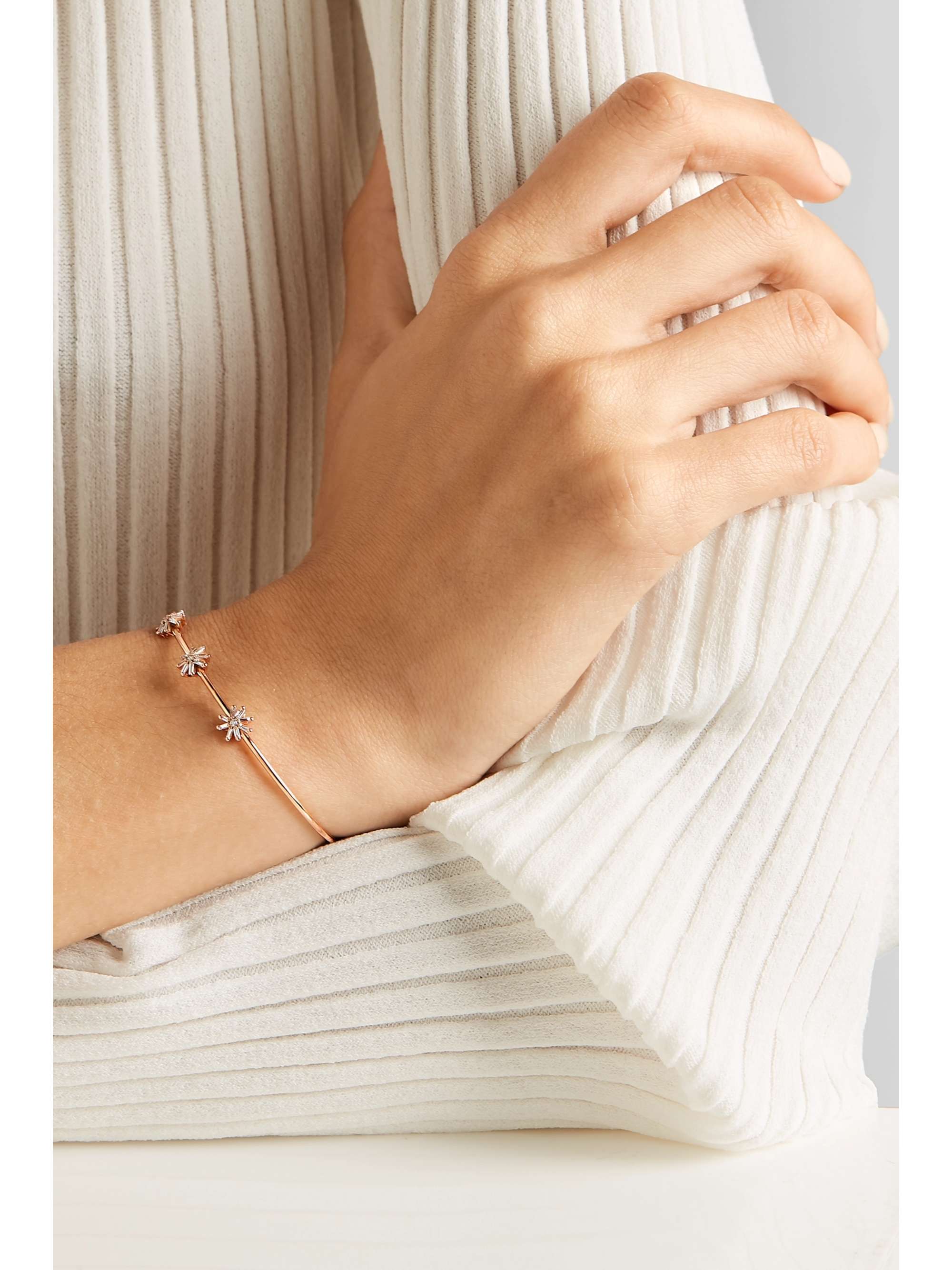 SUZANNE KALAN 18-karat rose gold diamond cuff