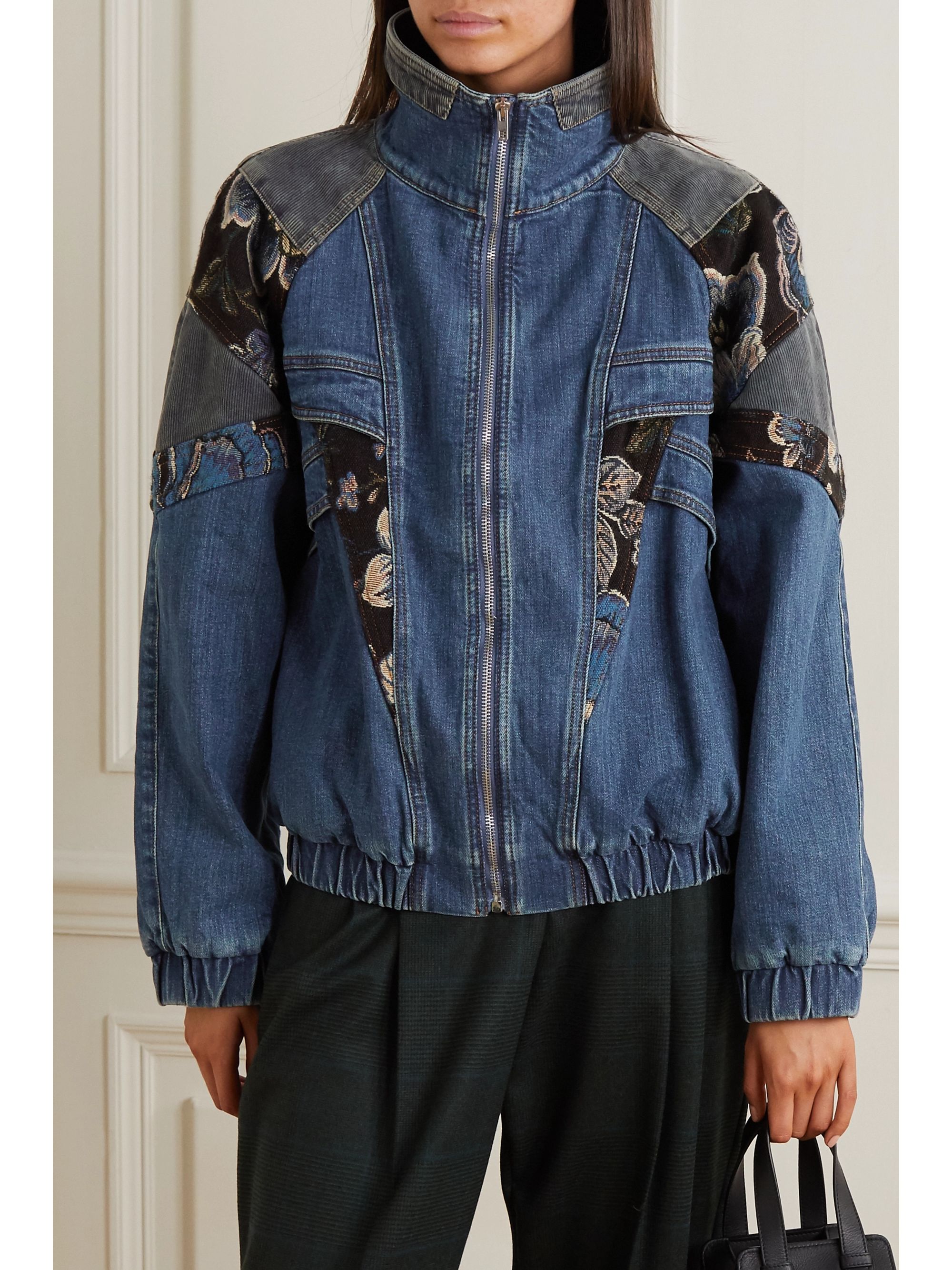 corduroy patchwork denim jacket