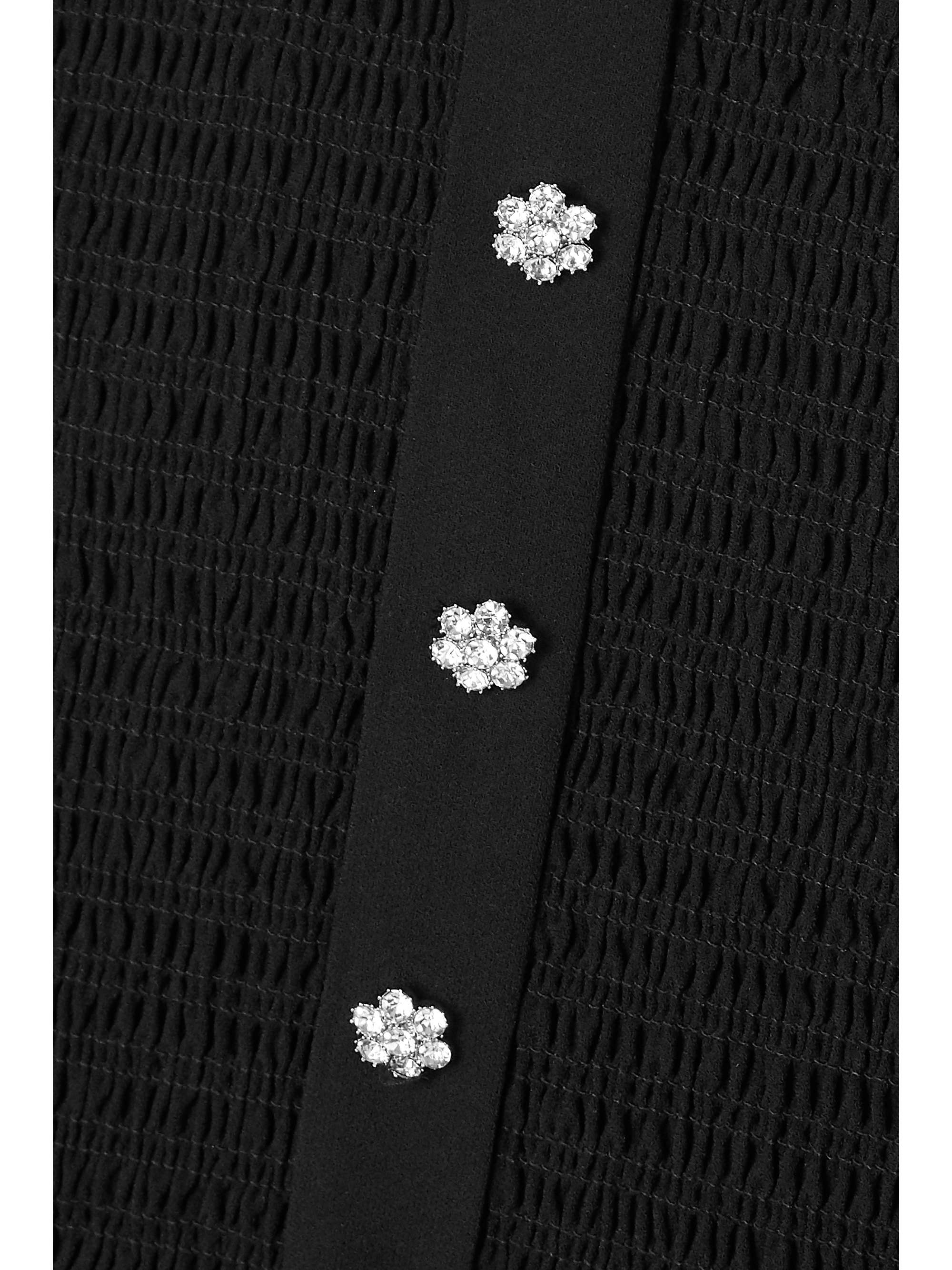 MARC JACOBS Crystal-embellished shirred crepe mini dress