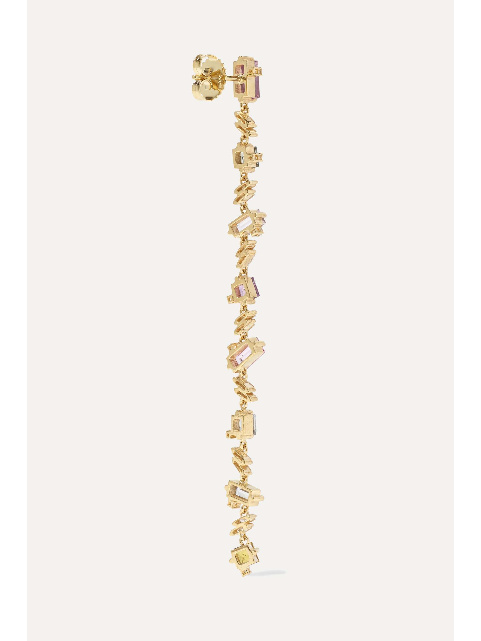 SUZANNE KALAN 18-karat gold, diamond and sapphire earrings