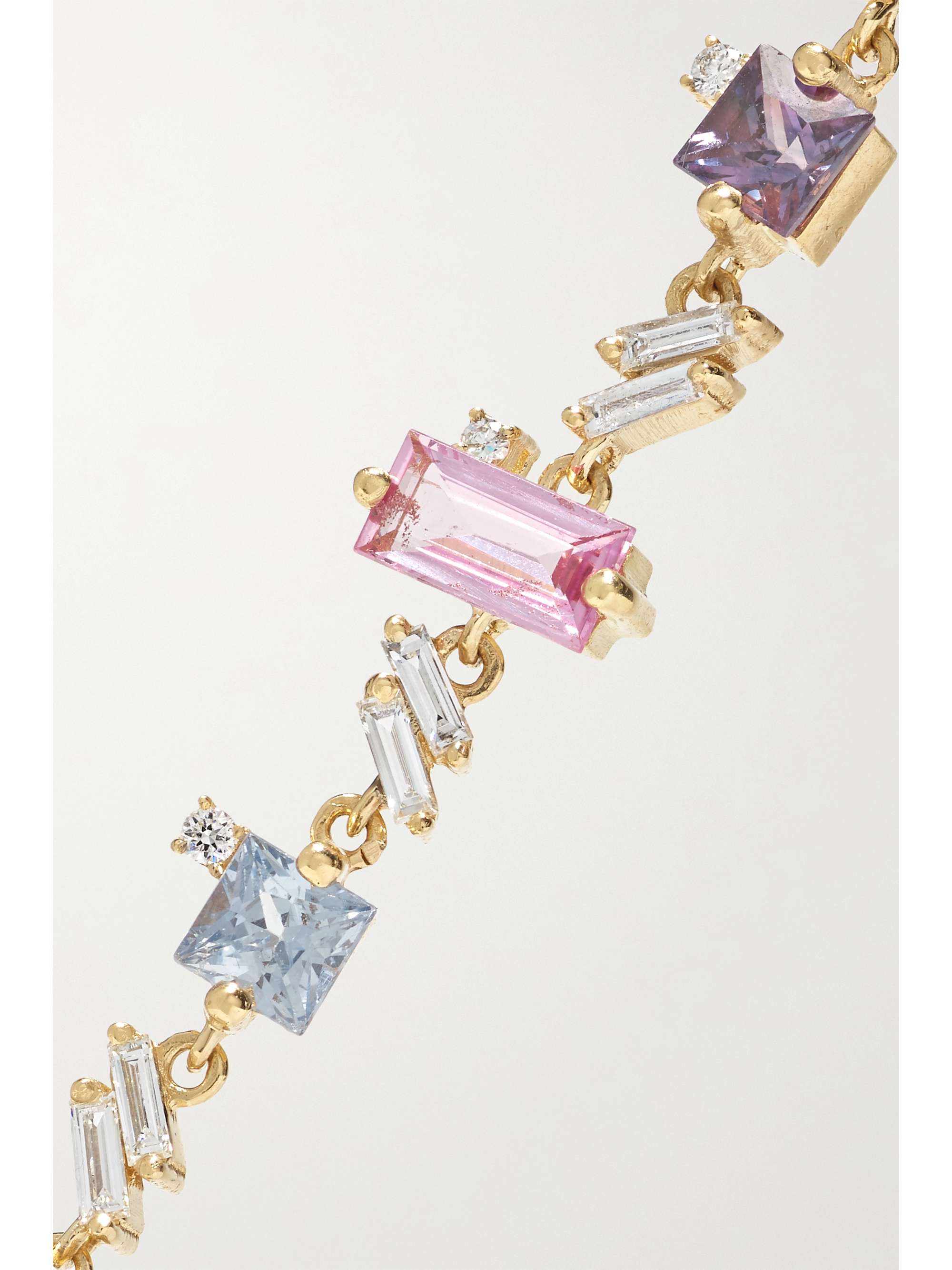 SUZANNE KALAN 18-karat gold, diamond and sapphire earrings