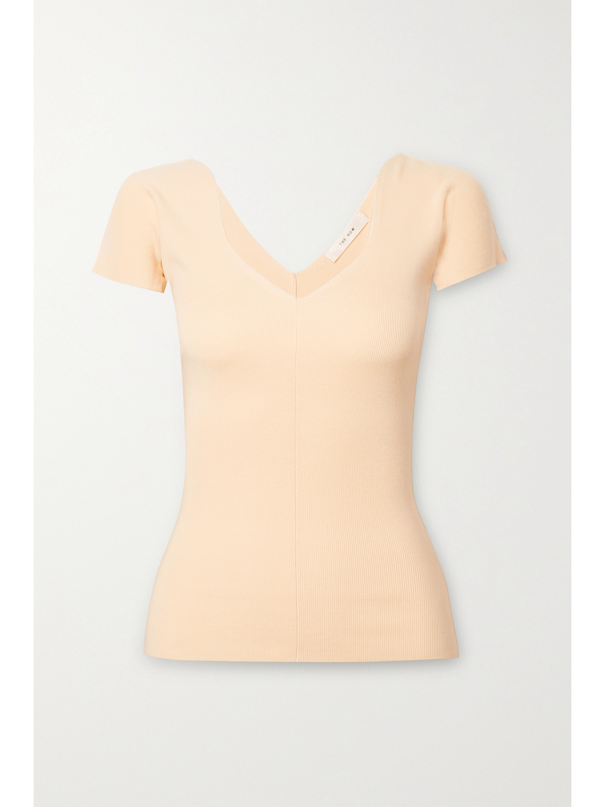 The Row Tain Ribbed Merino Wool And Cashmere-blend Top In Ivory