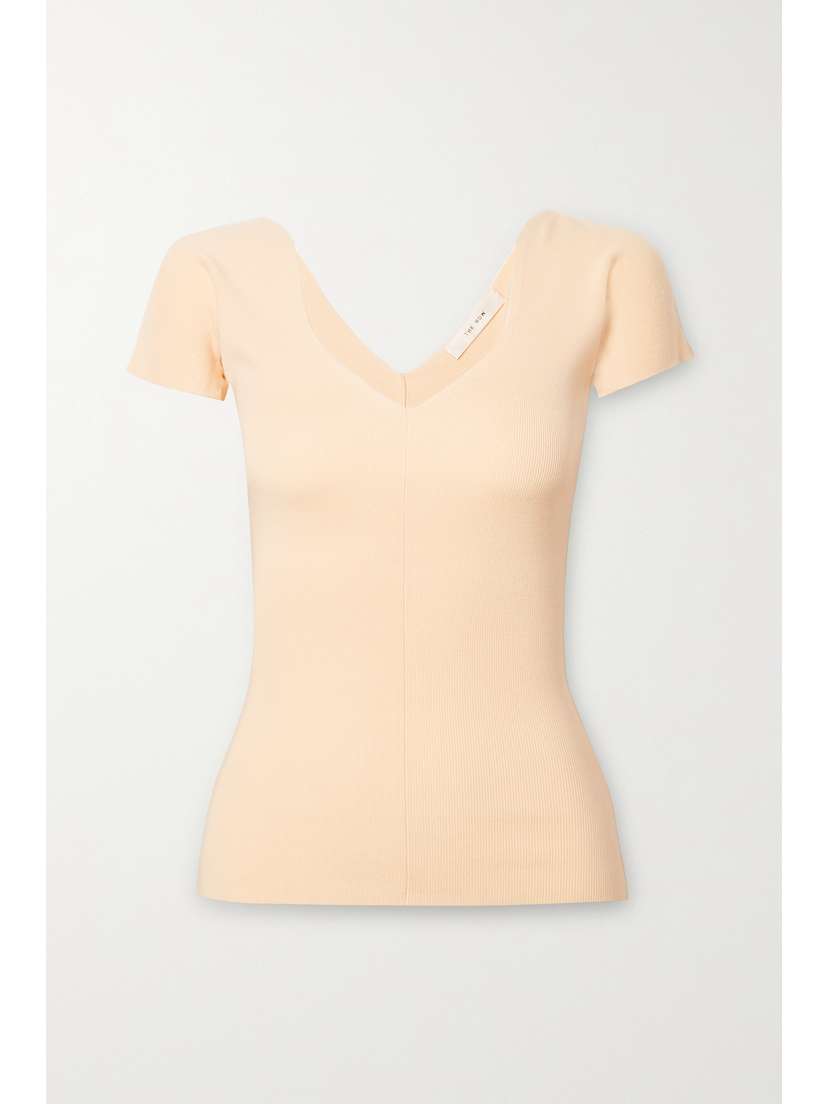 The Row Tain Ribbed Merino Wool And Cashmere-blend Top