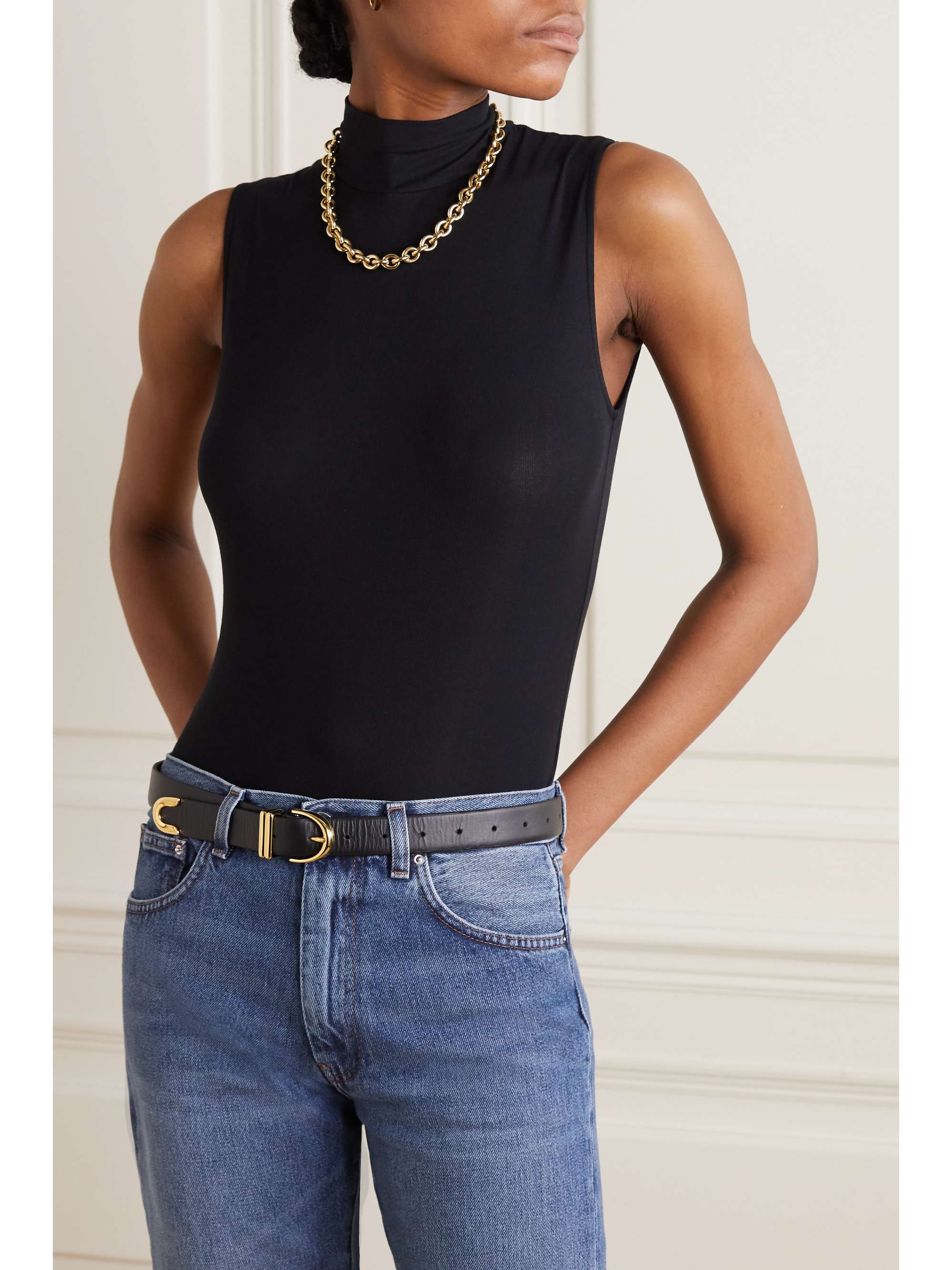 THEORY Ribbed stretch-jersey turtleneck top