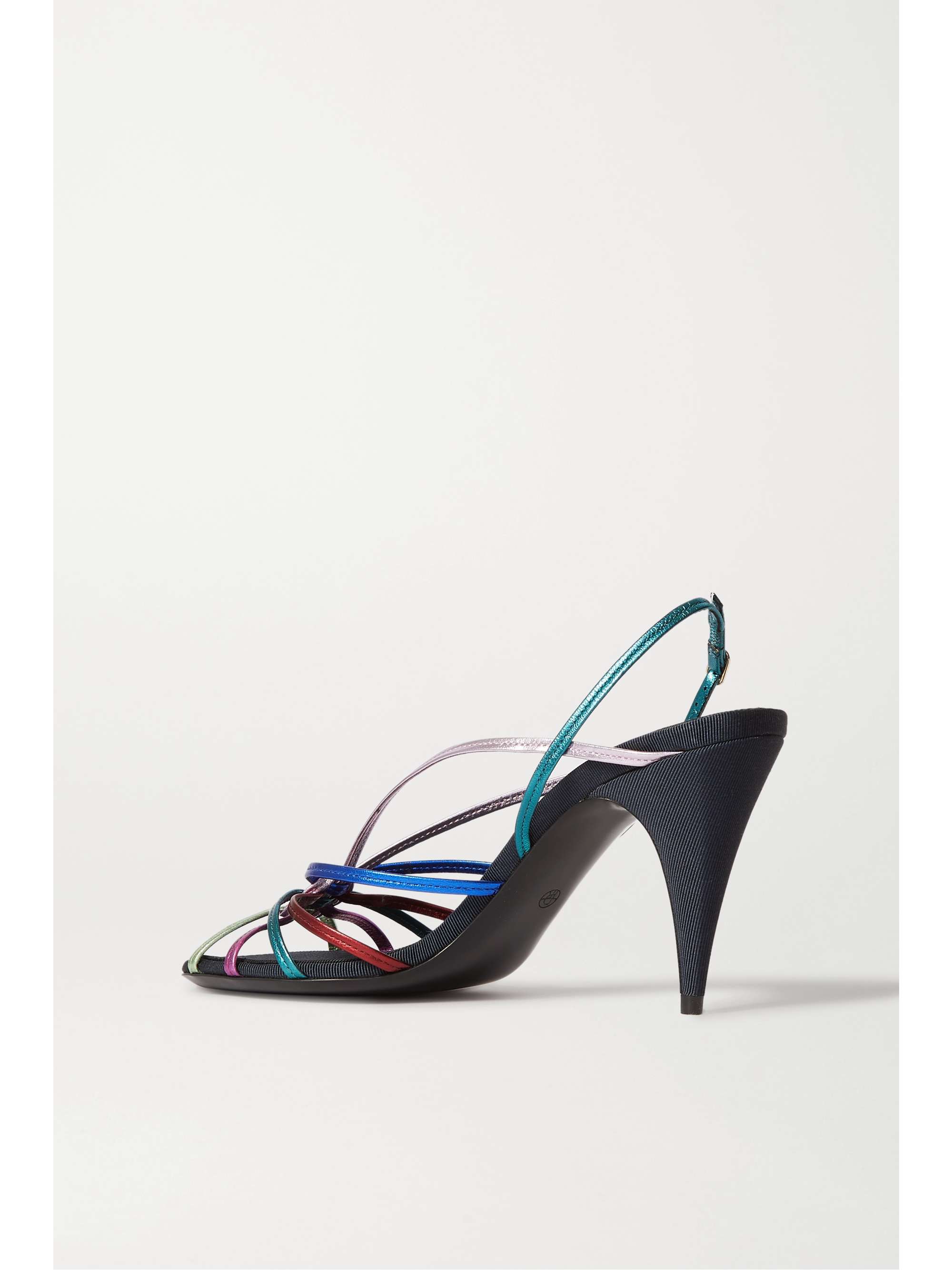 THE ROW Odeon metallic leather and grosgrain sandals