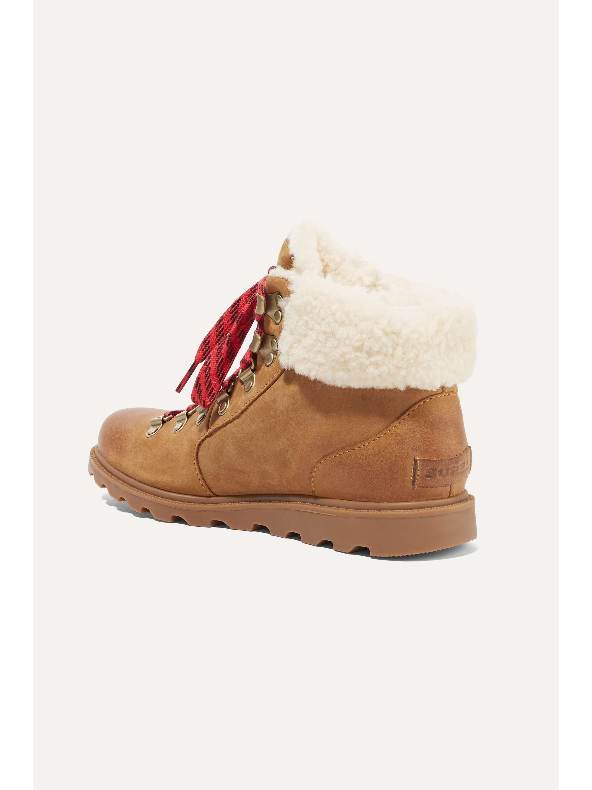 SOREL Ainsley Conquest shearling-trimmed waterproof leather ankle boots