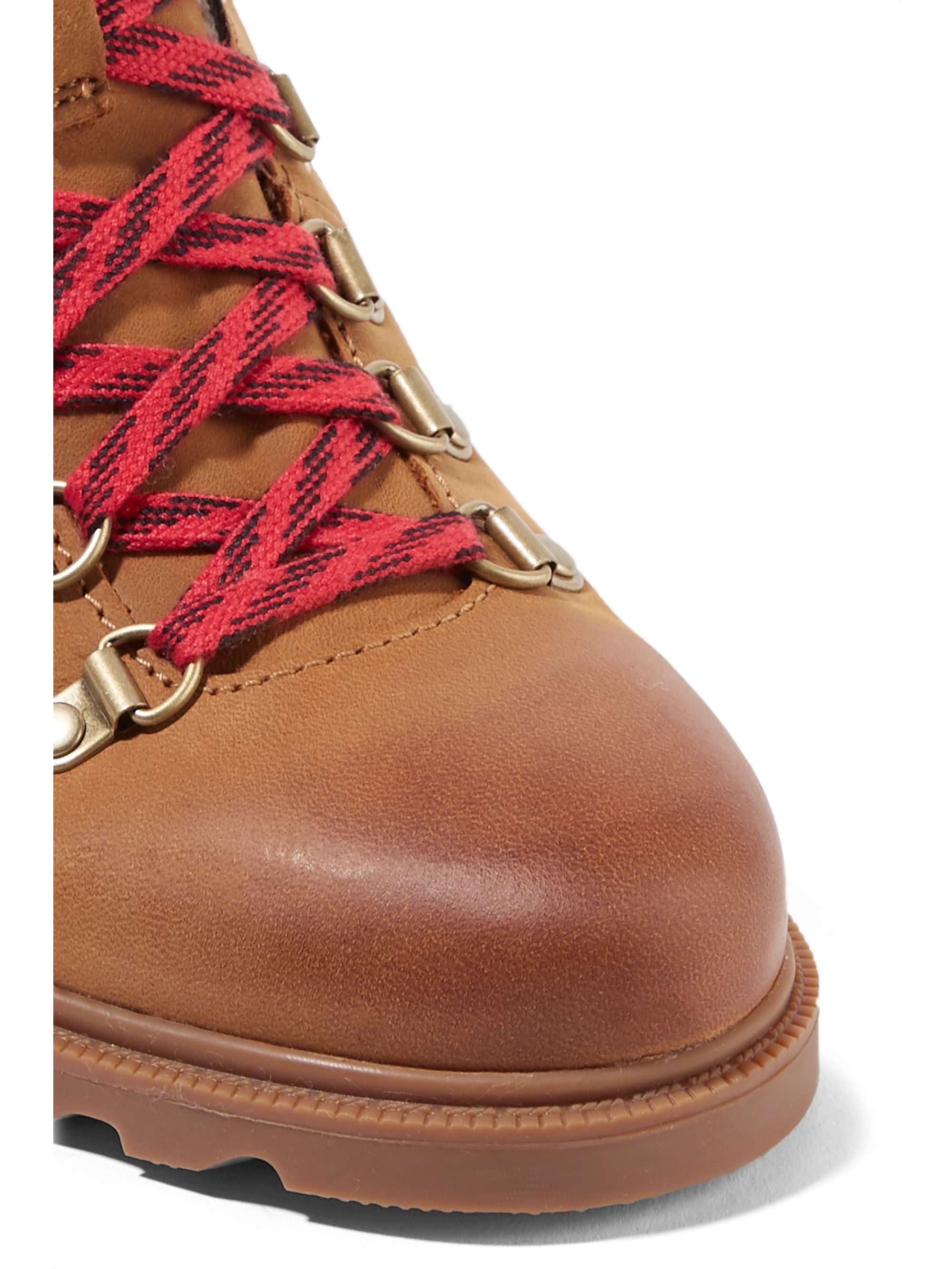 SOREL Ainsley Conquest shearling-trimmed waterproof leather ankle boots