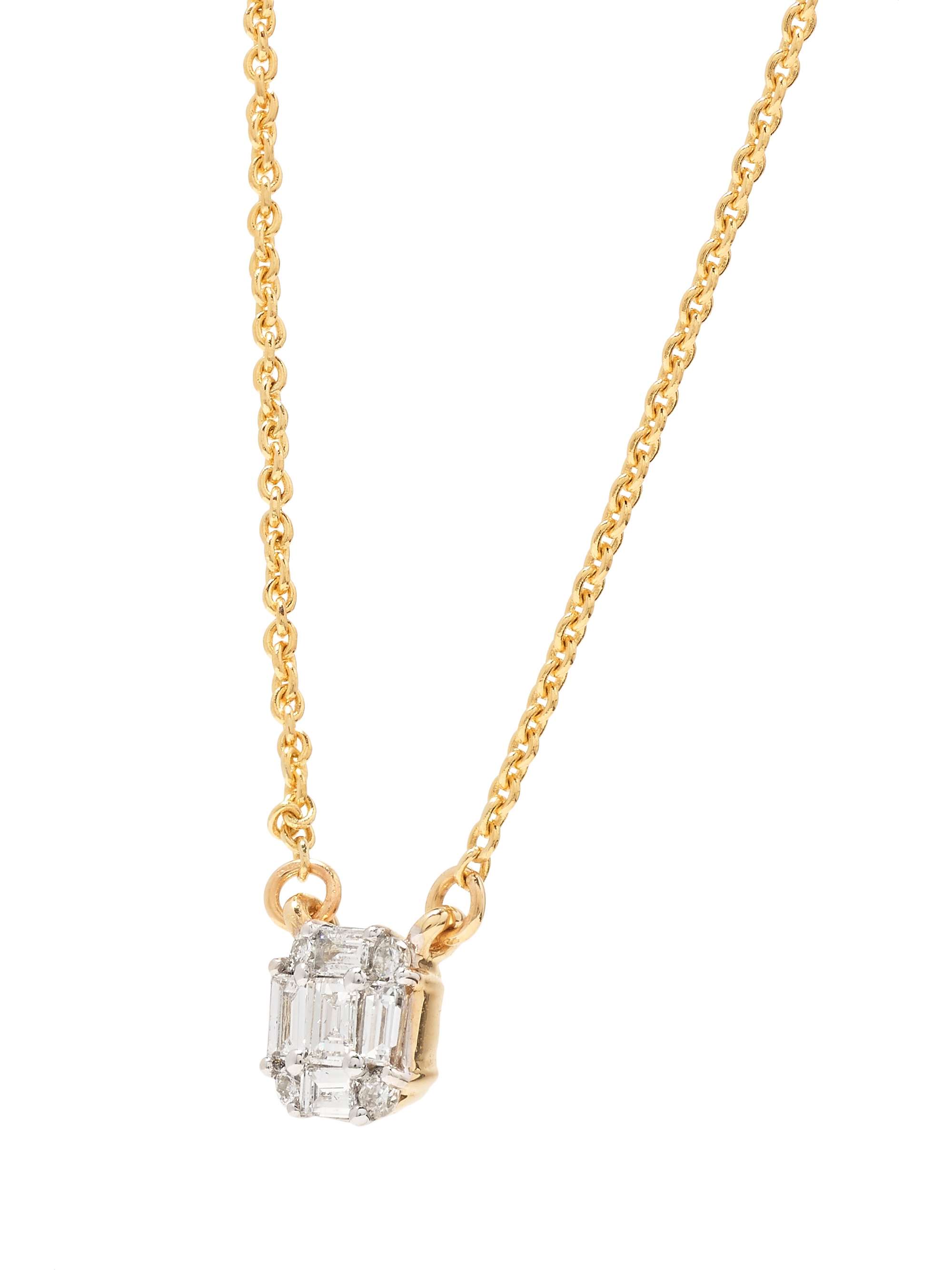 STONE AND STRAND Shield of Strength 14-karat gold diamond necklace