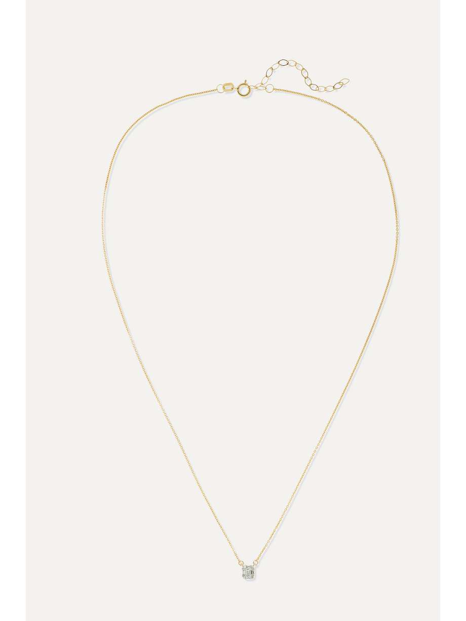 STONE AND STRAND Shield of Strength 14karat gold diamond necklace