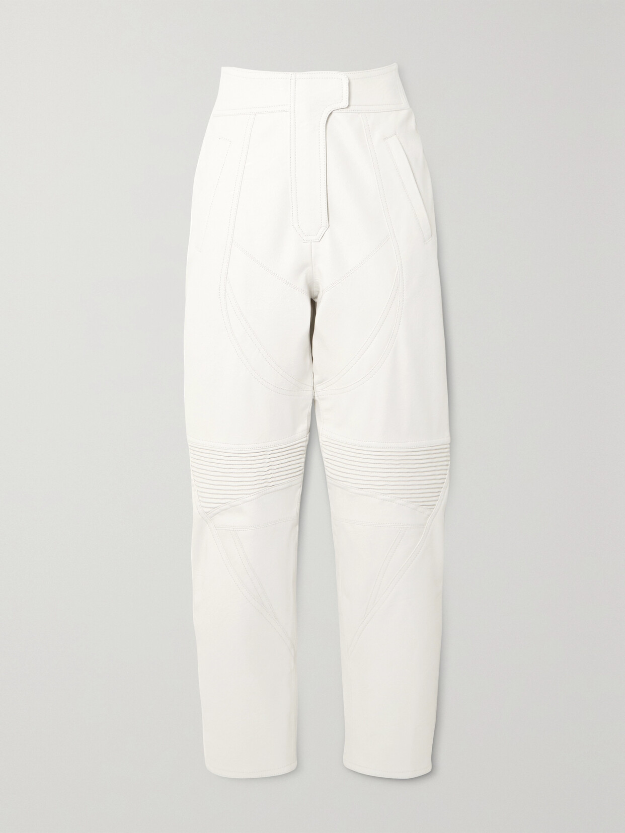 Stella McCartney Paneled Vegetarian Leather Tapered Pants - White