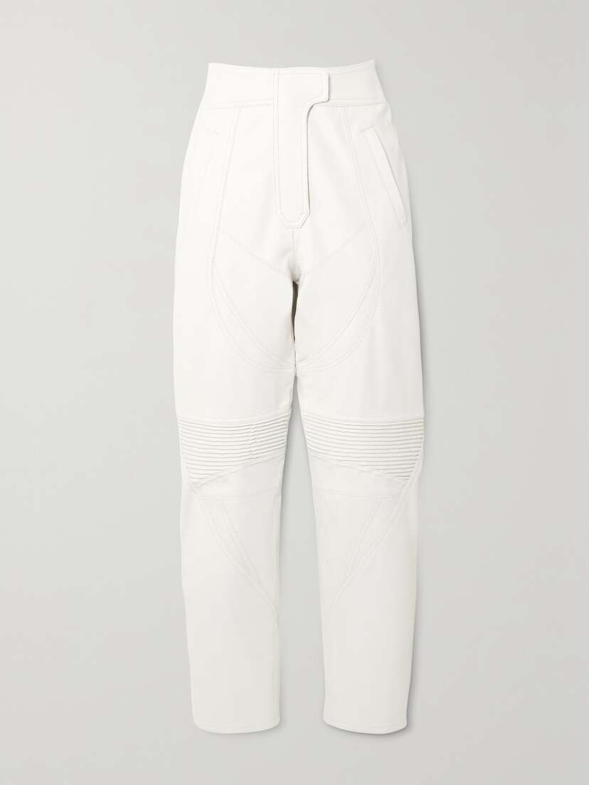 Stella McCartney Paneled Vegetarian Leather Tapered Pants