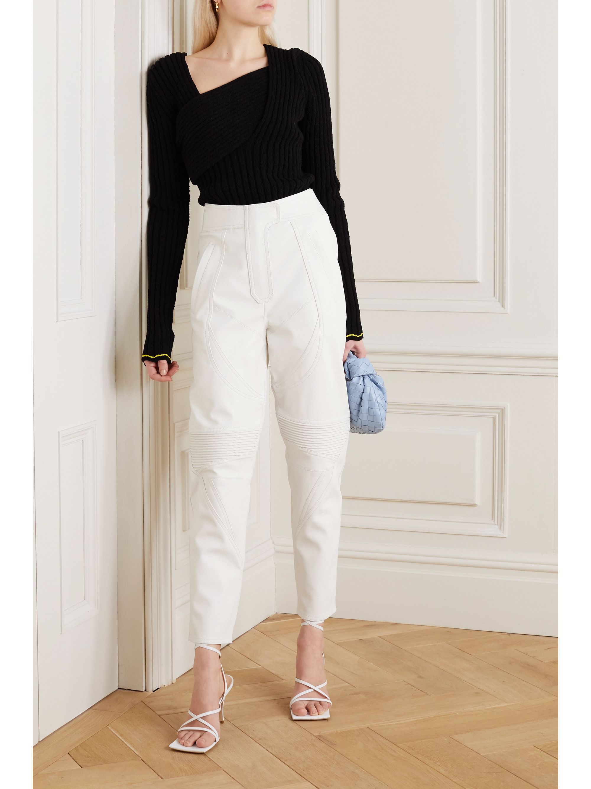 tapered white pants
