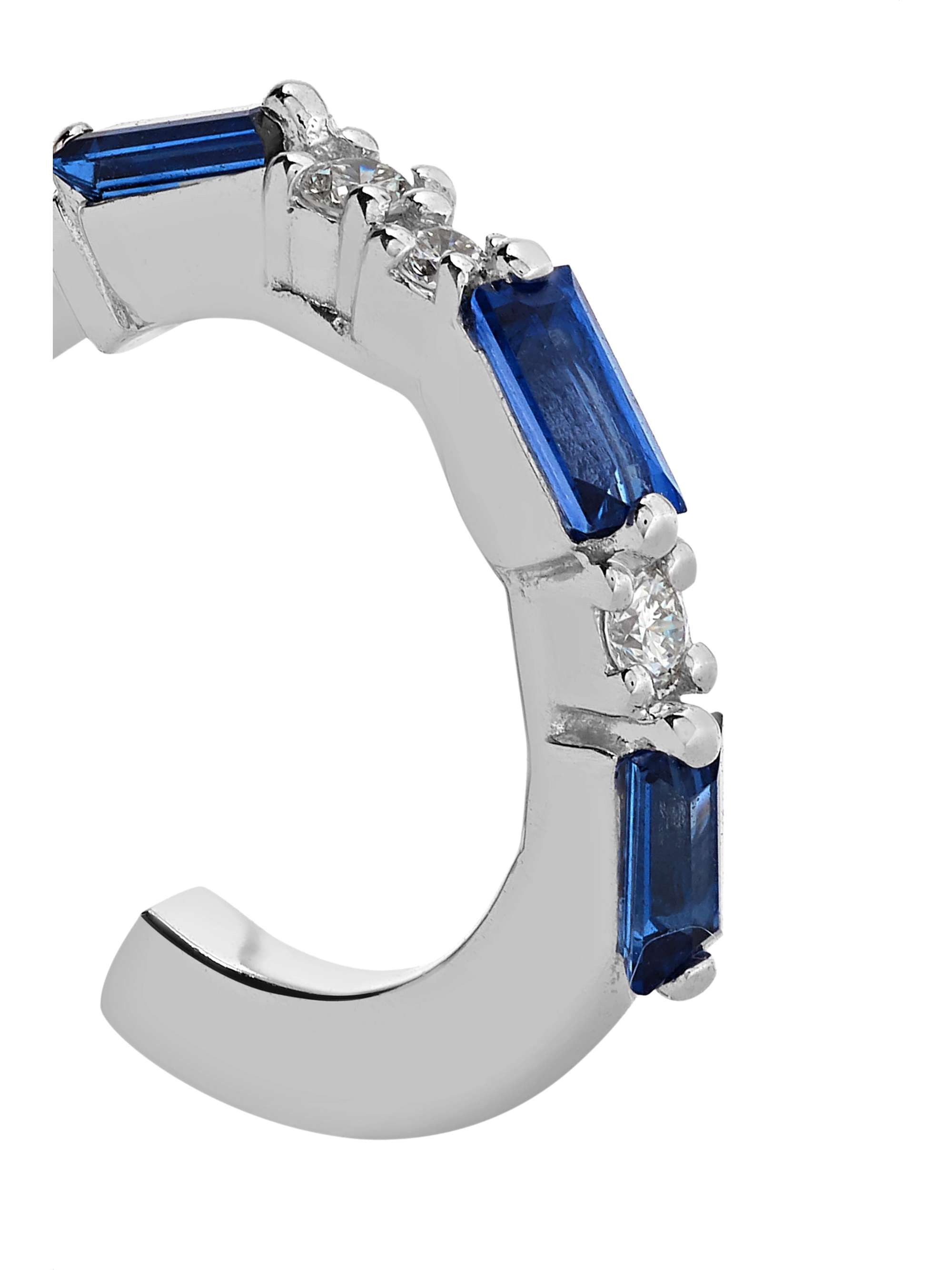 SUZANNE KALAN 18-karat white gold, sapphire and diamond earrings