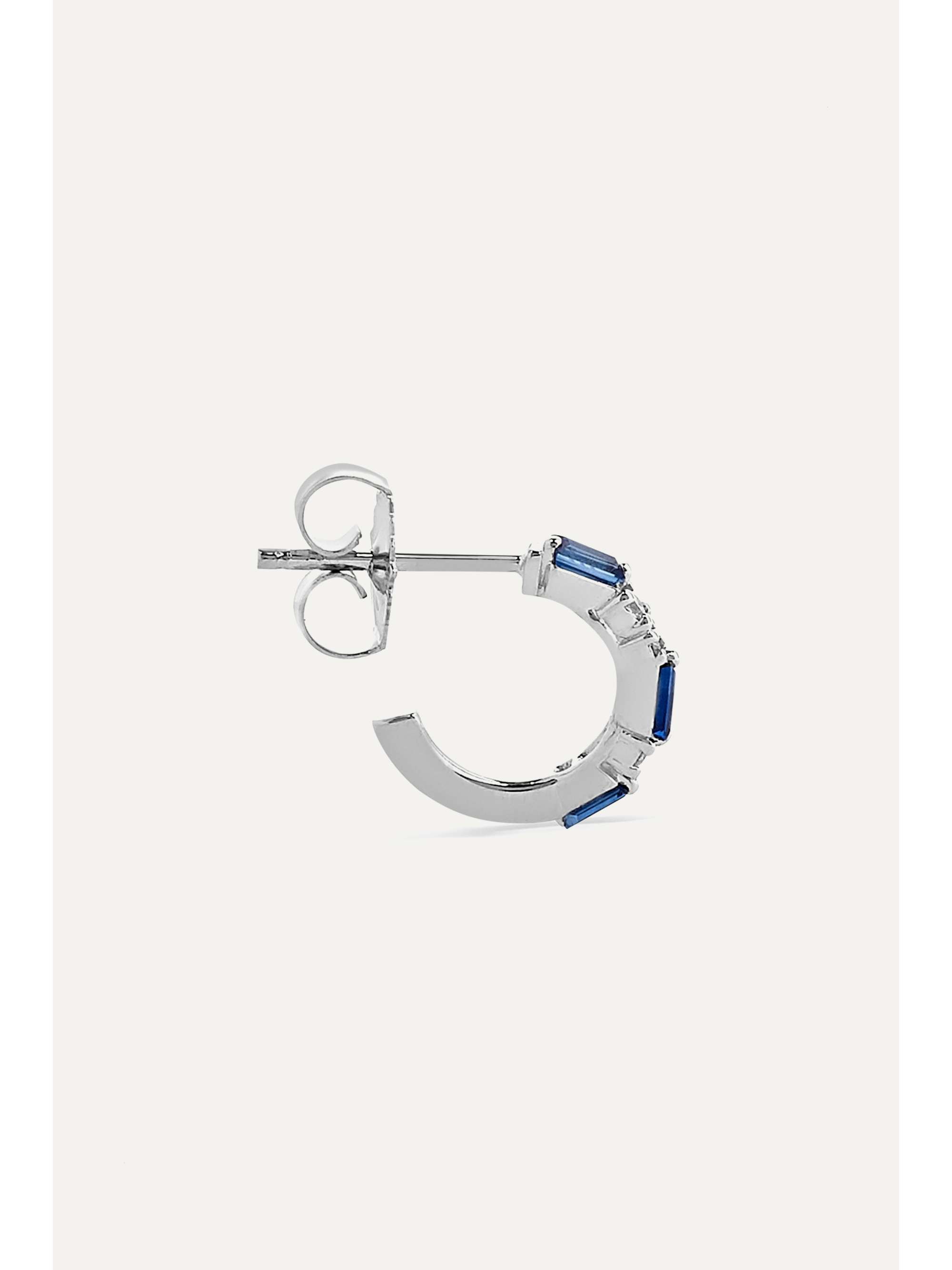 SUZANNE KALAN 18-karat white gold, sapphire and diamond earrings