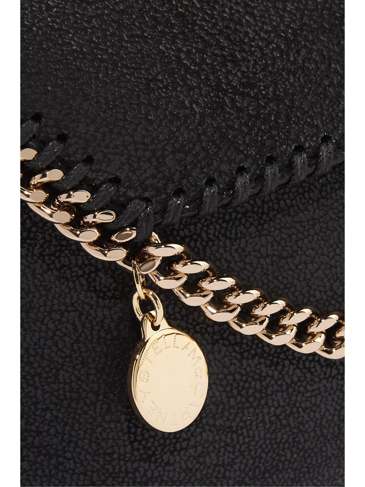 Stella Mccartney Falabella Mini Shoulder Bag In Black Polyester In Black