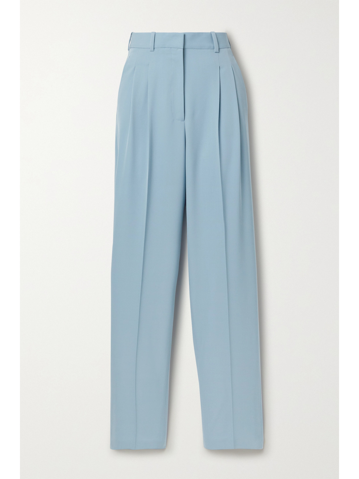 【関税込み】Stella McCartney ブルー ビスコース トラウザーズ Stella Mccartney Pleated Wool-blend Twill Straight-leg Pants