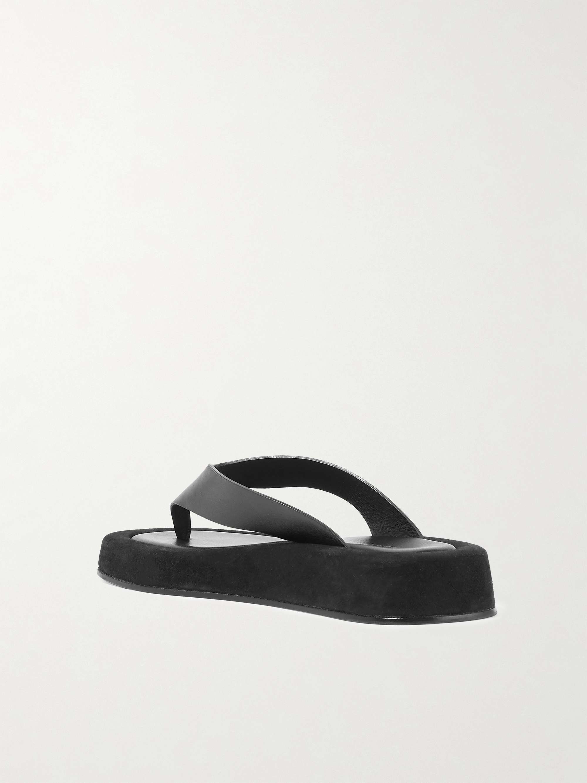 THE ROW Ginza leather platform flip flops