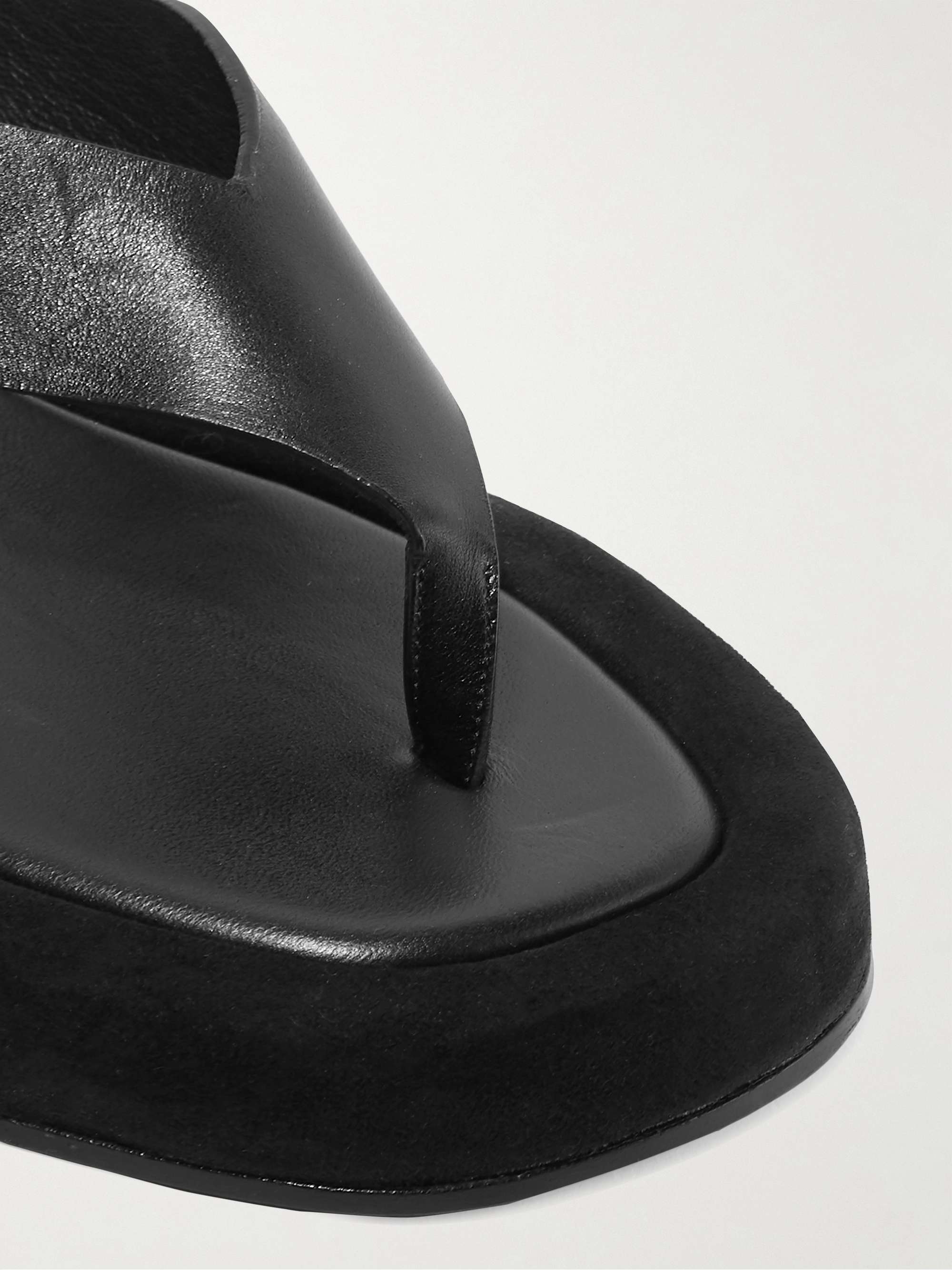 THE ROW Ginza leather platform flip flops