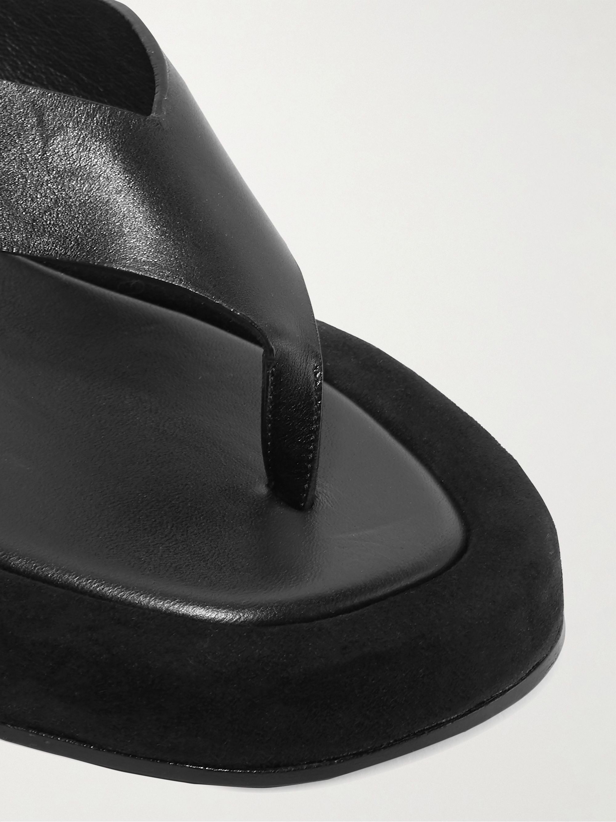 the row ginza leather platform slides