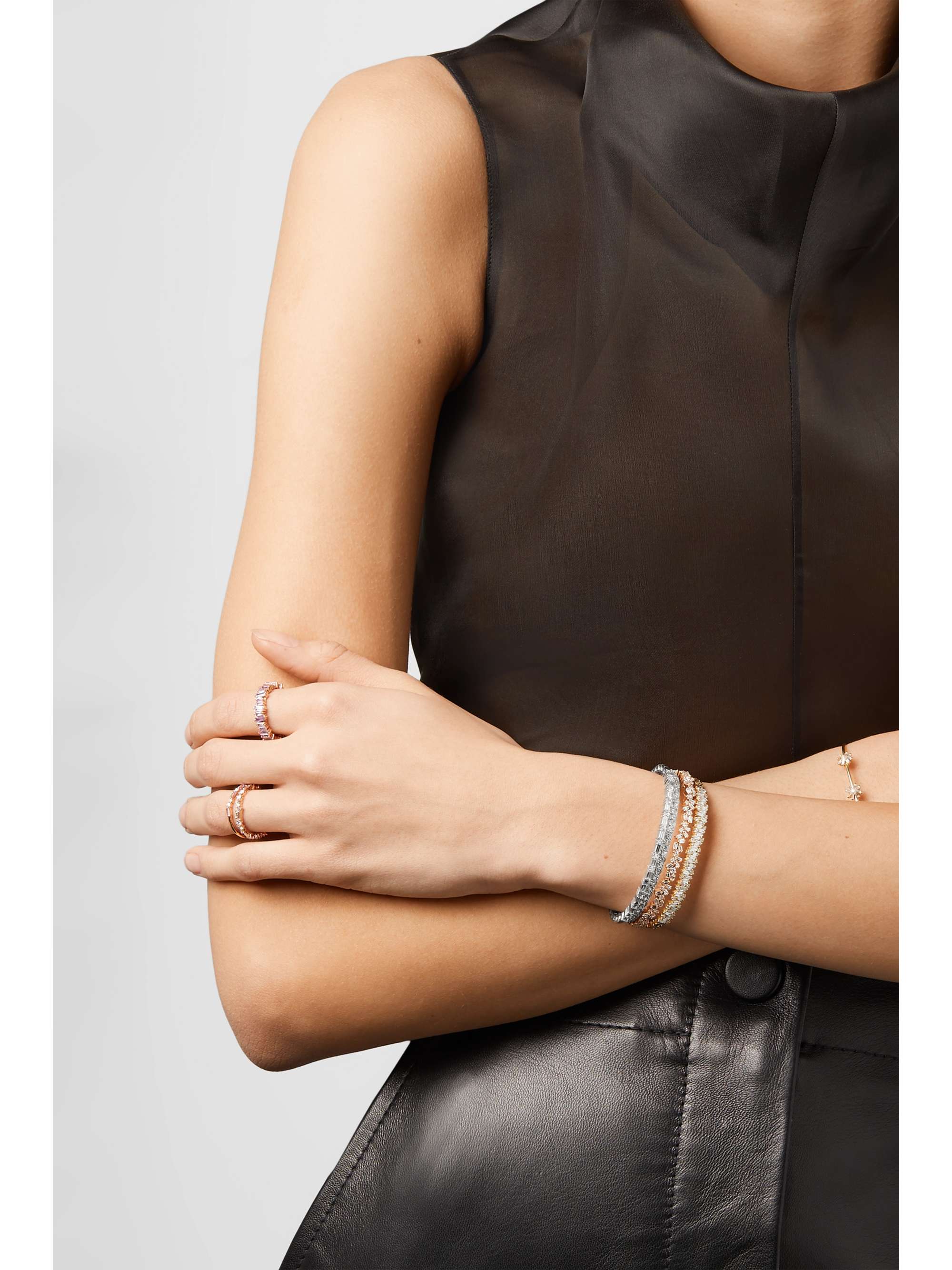 SUZANNE KALAN 18-karat white gold diamond cuff