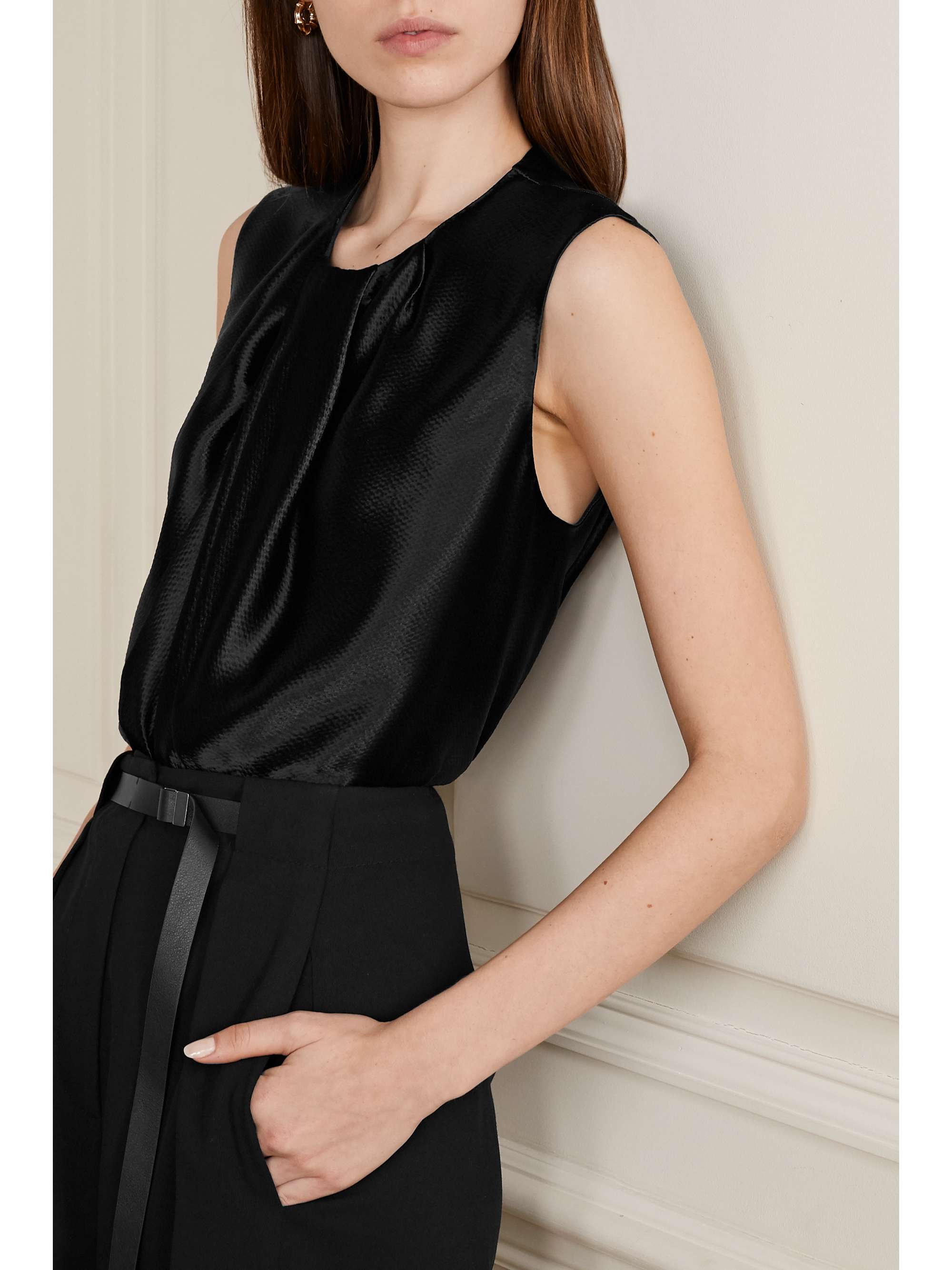 THE ROW Shira hammered-satin top