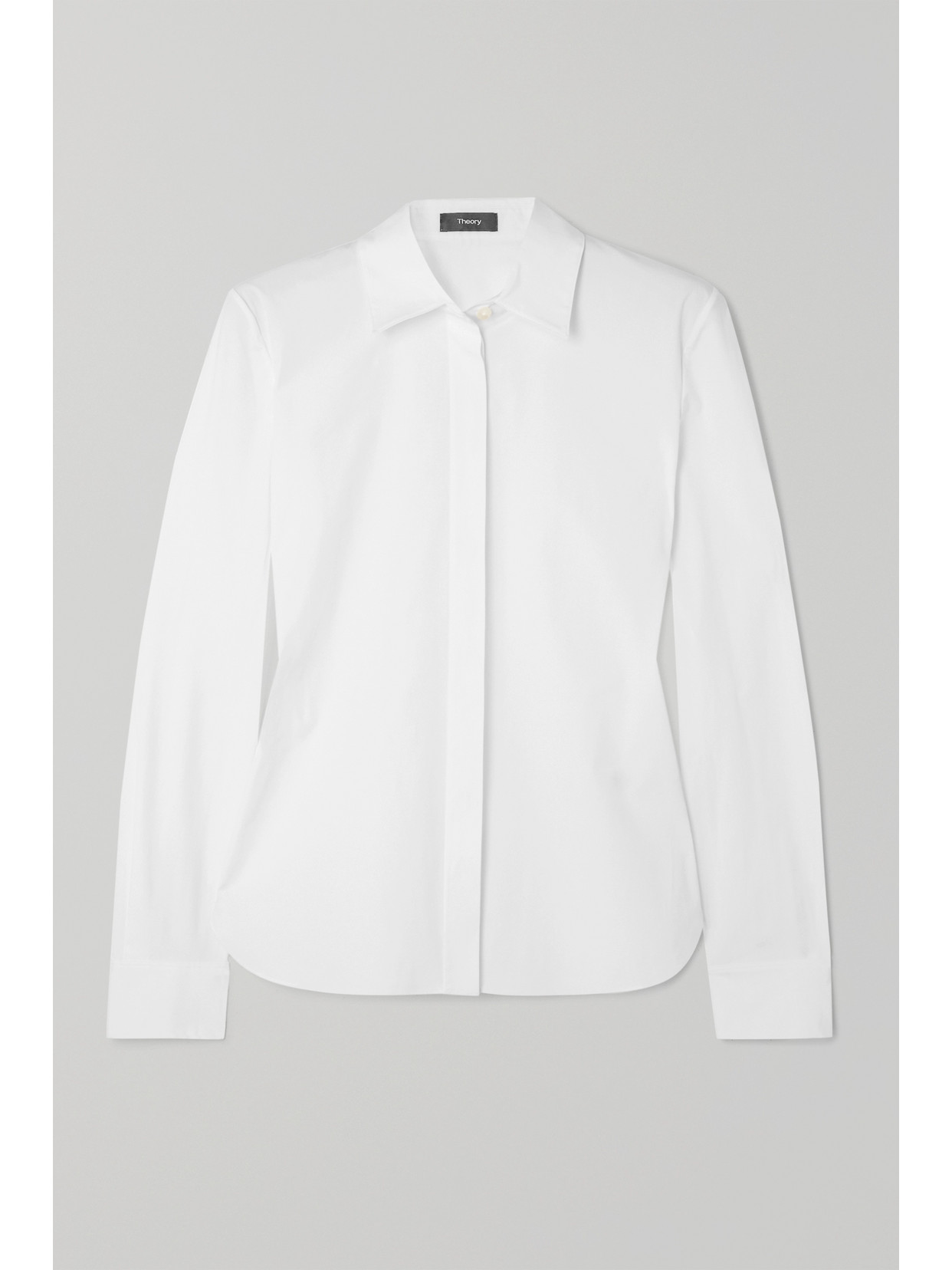 Theory Button-front Boyfriend Shirt In White