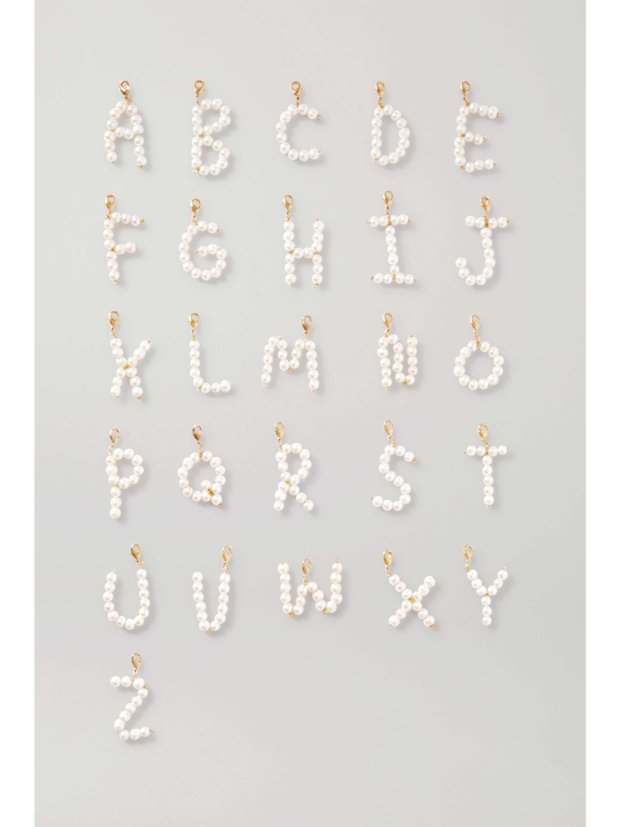 TIMELESS PEARLY Letter gold-tone pearl pendant