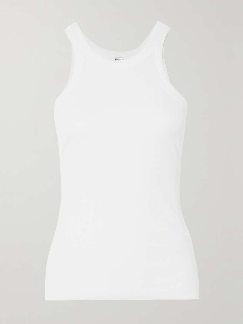 TOTEME + Net Sustain Curved Ribbed Stretch Organic Cotton-jersey Tank