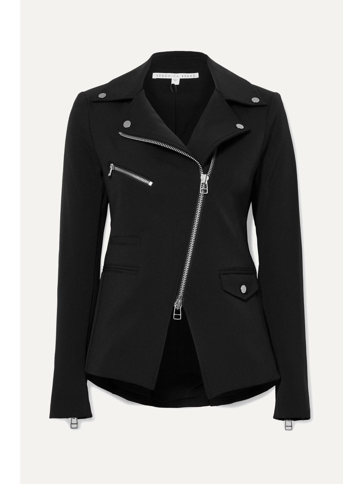 VERONICA BEARD HADLEY STRETCH-CREPE BIKER JACKET