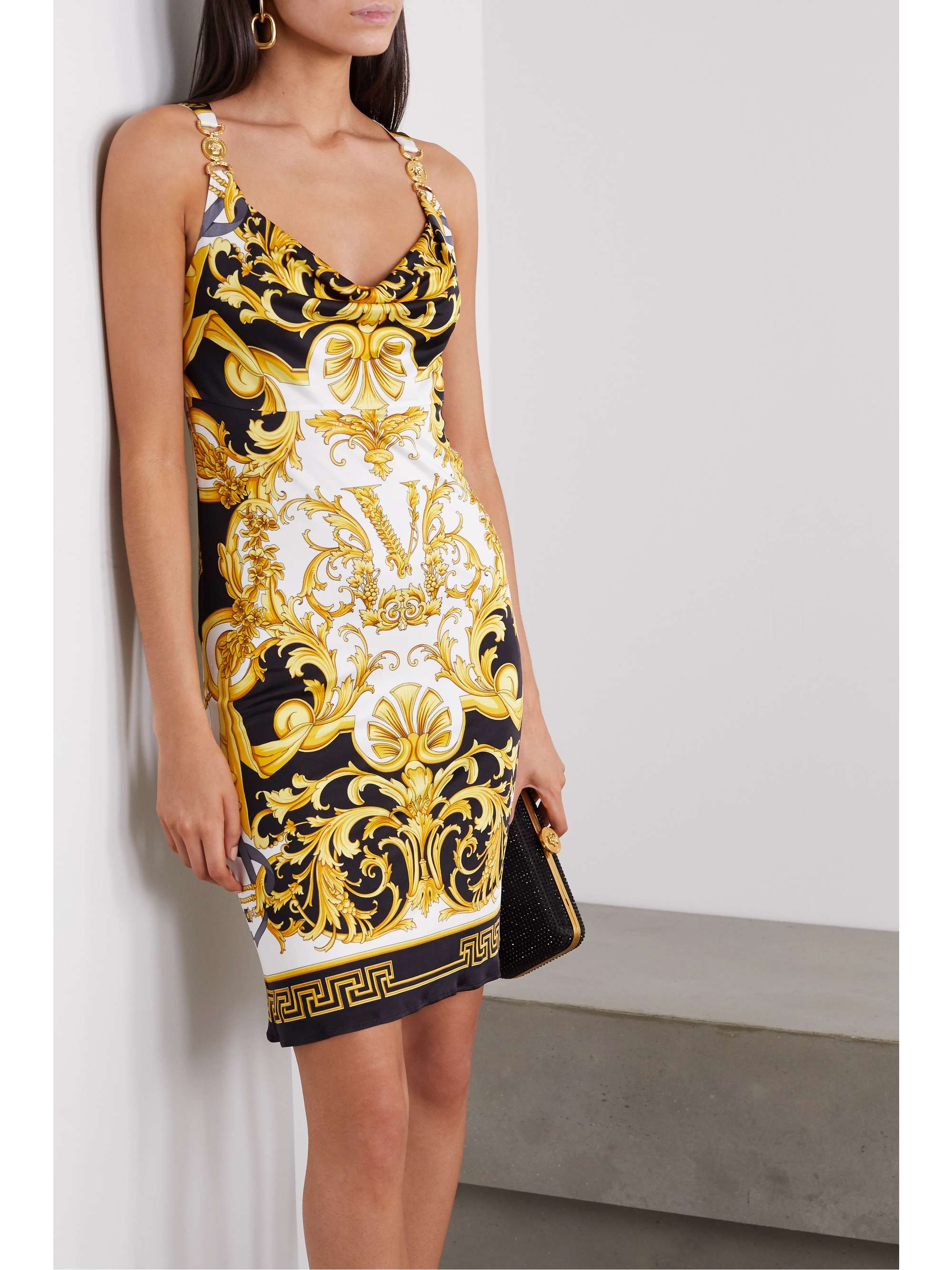 VERSACE Printed jersey mini dress