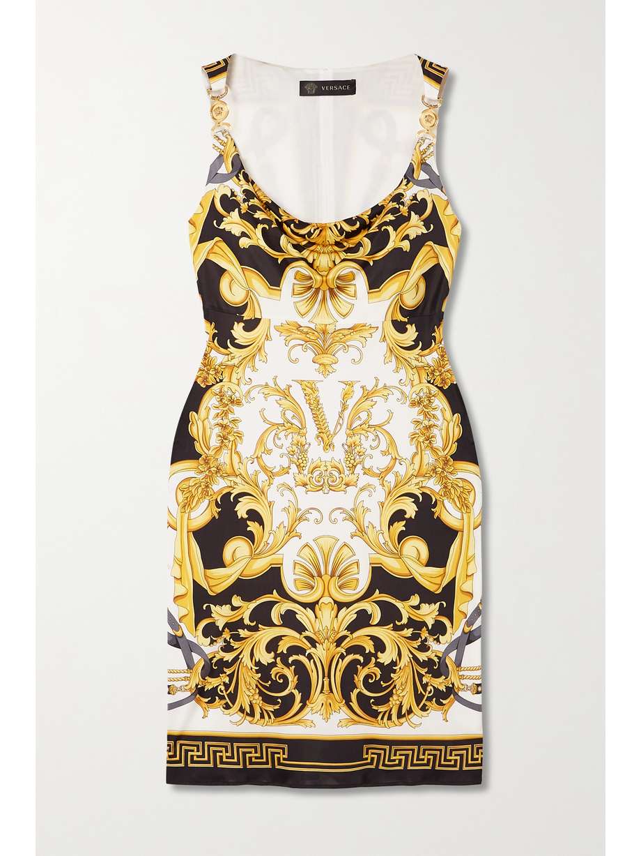 printed jersey mini dress