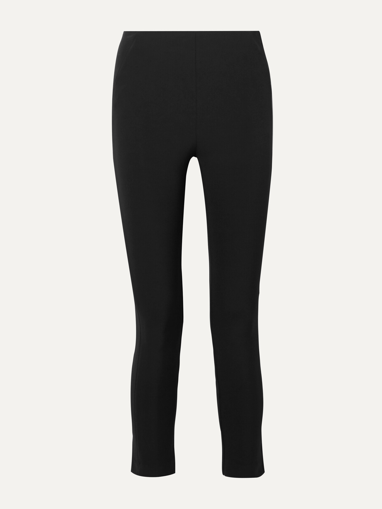 Shop Veronica Beard Cropped Stretch-crepe Skinny Pants In Black