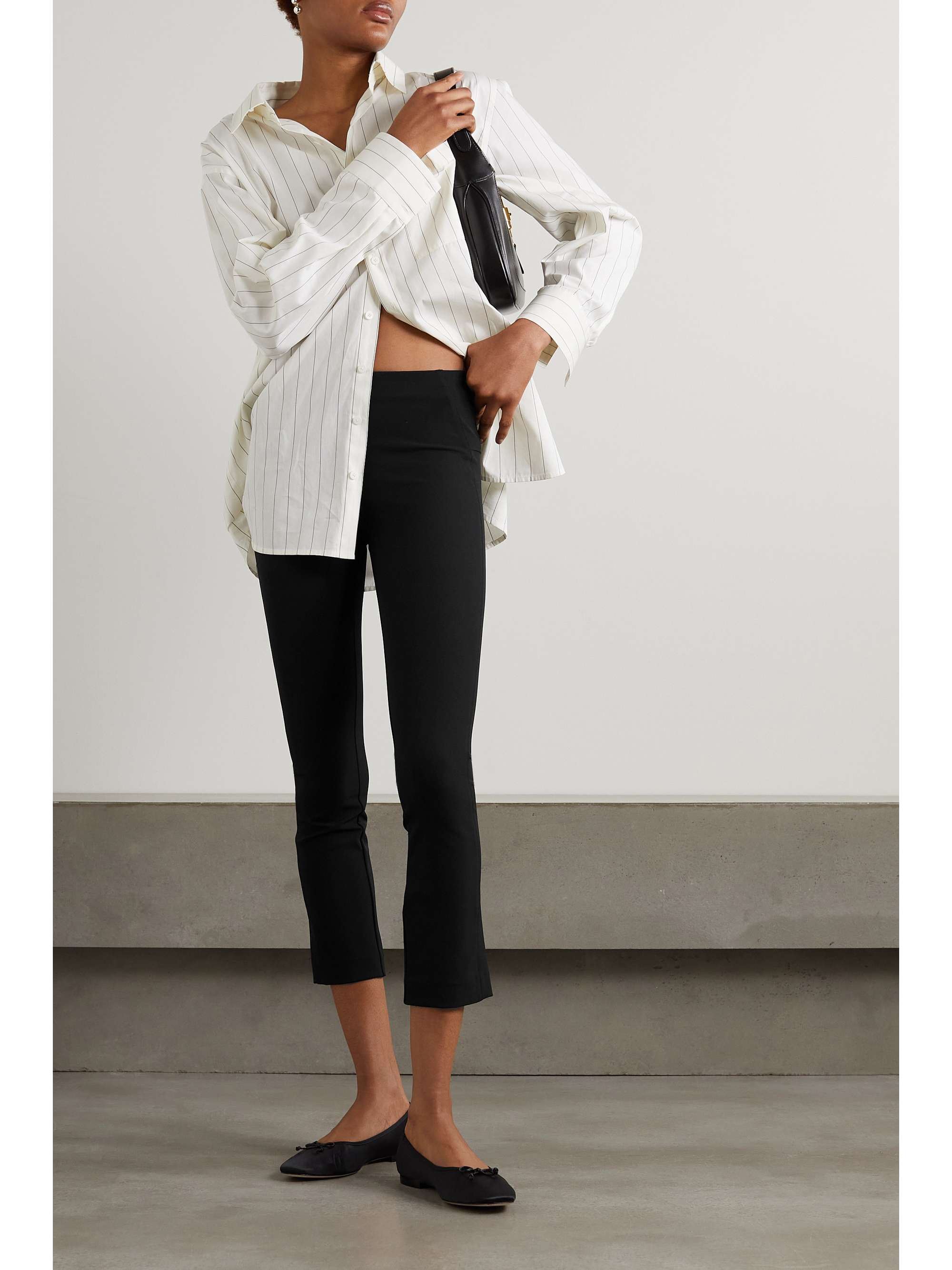 VERONICA BEARD Cropped stretch-crepe skinny pants