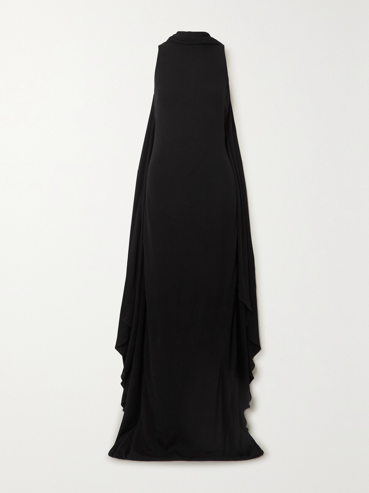 TOM FORD Open-back Cape-effect Jersey Gown - Black