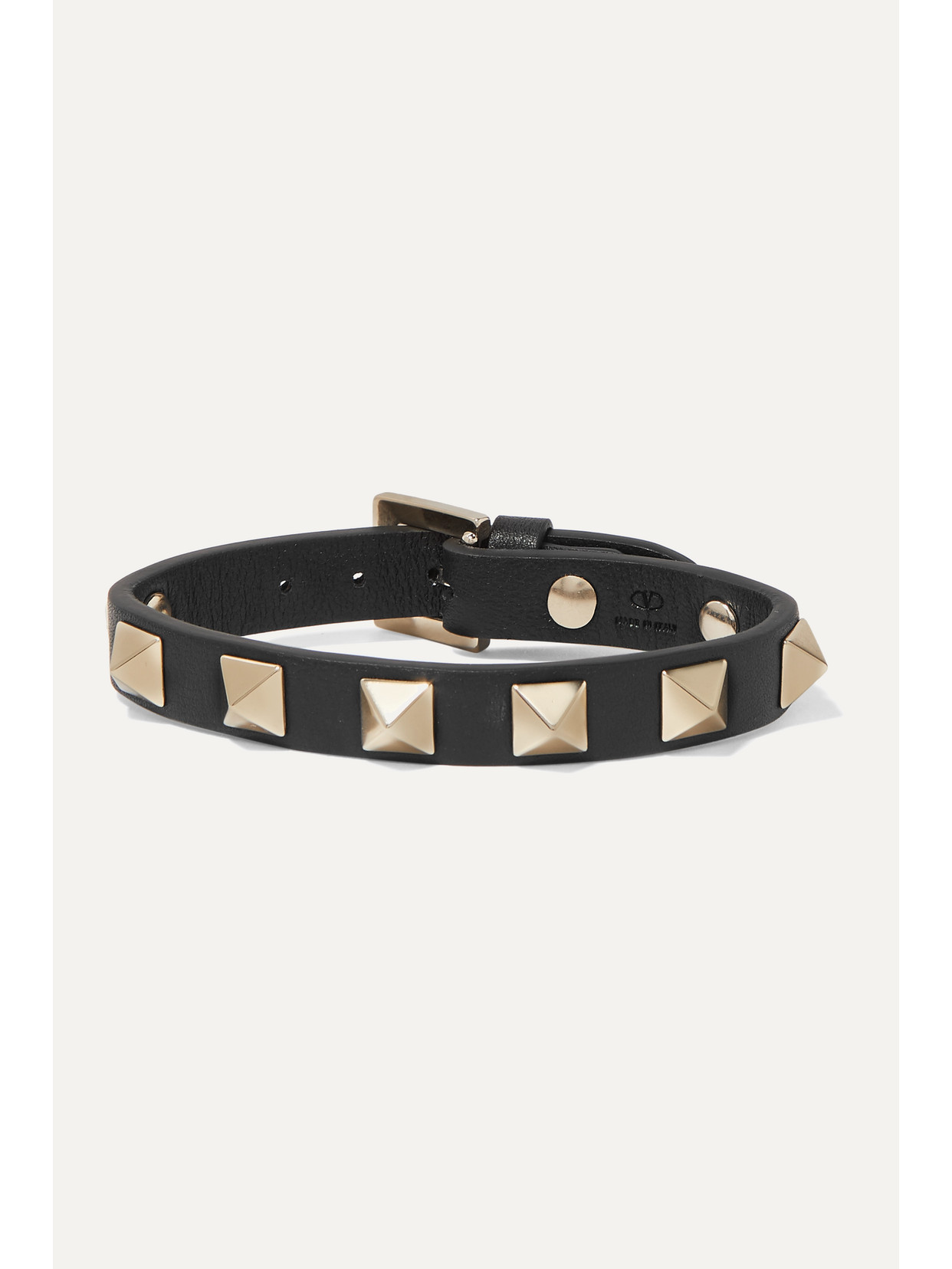 Valentino Garavani - Valentino Garavani The Rockstud Leather Bracelet - Black