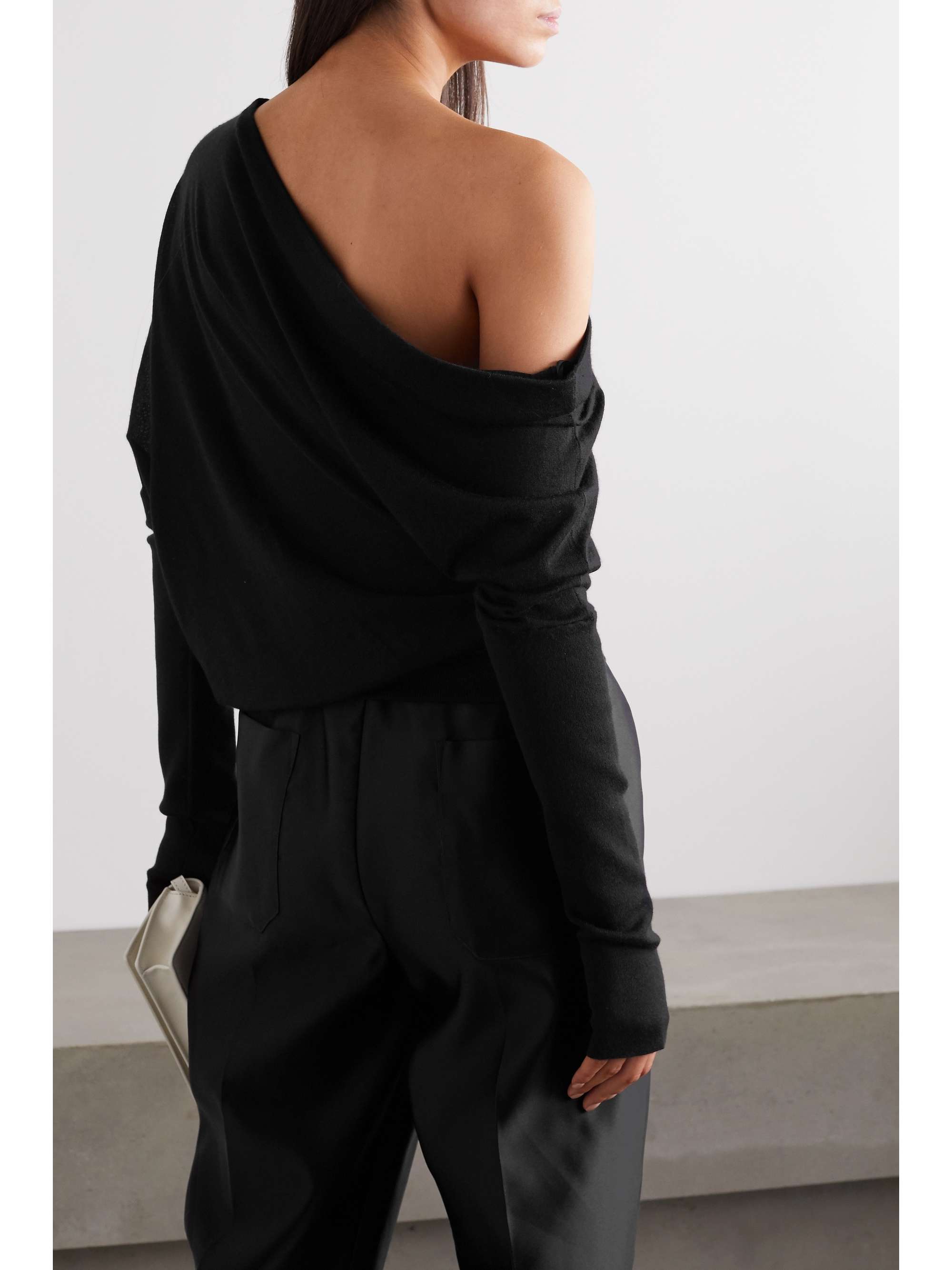 TOM FORD One-shoulder cashmere and silk-blend sweater