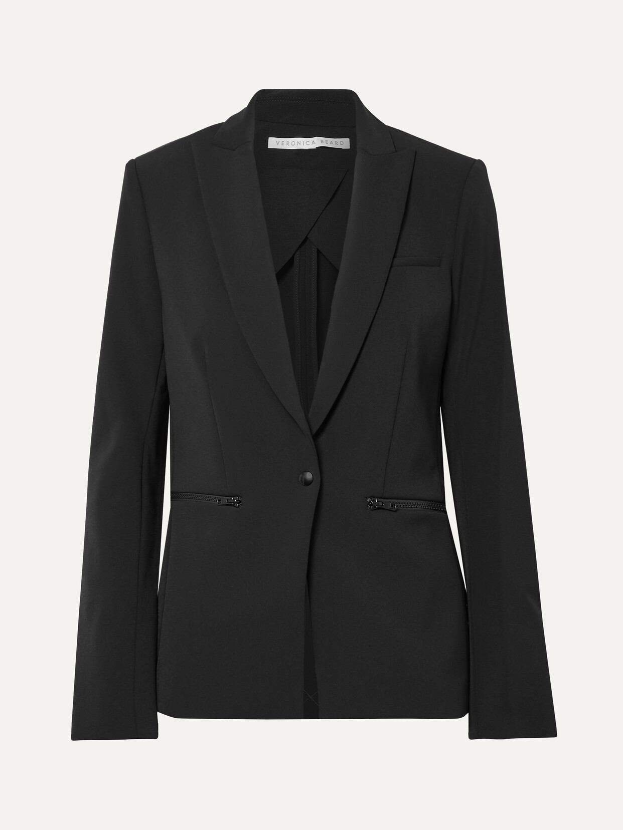 Veronica Beard Zip Pocket Single-breasted Blazer In Black