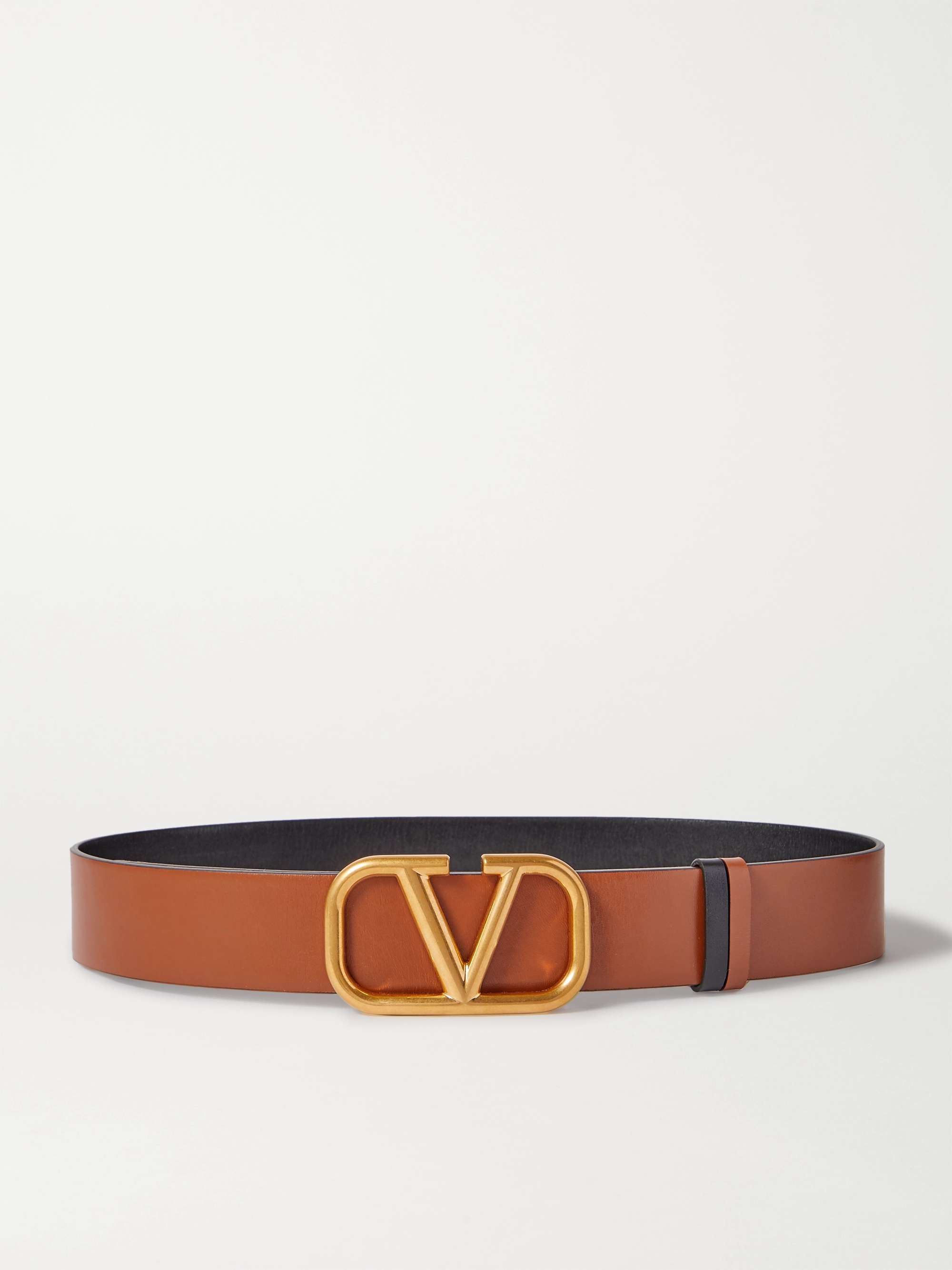 Brown Valentino Garavani VLOGO reversible leather | VALENTINO | NET-A-PORTER