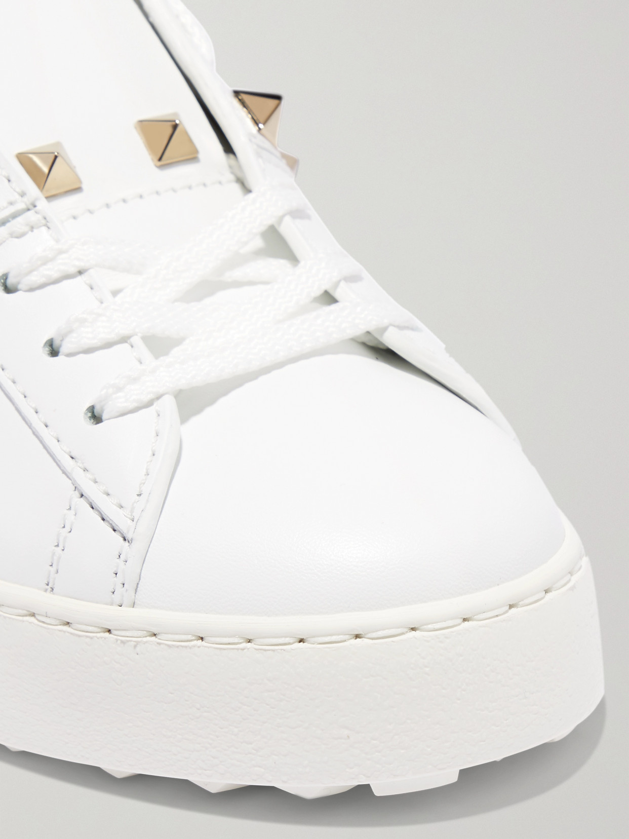 Valentino White Rockstud Untitled Sneakers In White