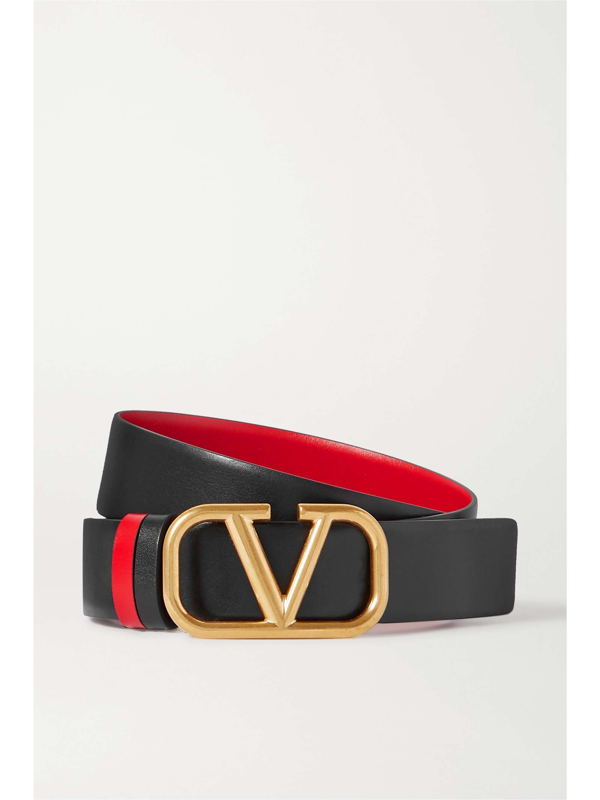 Valentino Garavani VLOGO reversible leather belt | VALENTINO | NET-A-PORTER