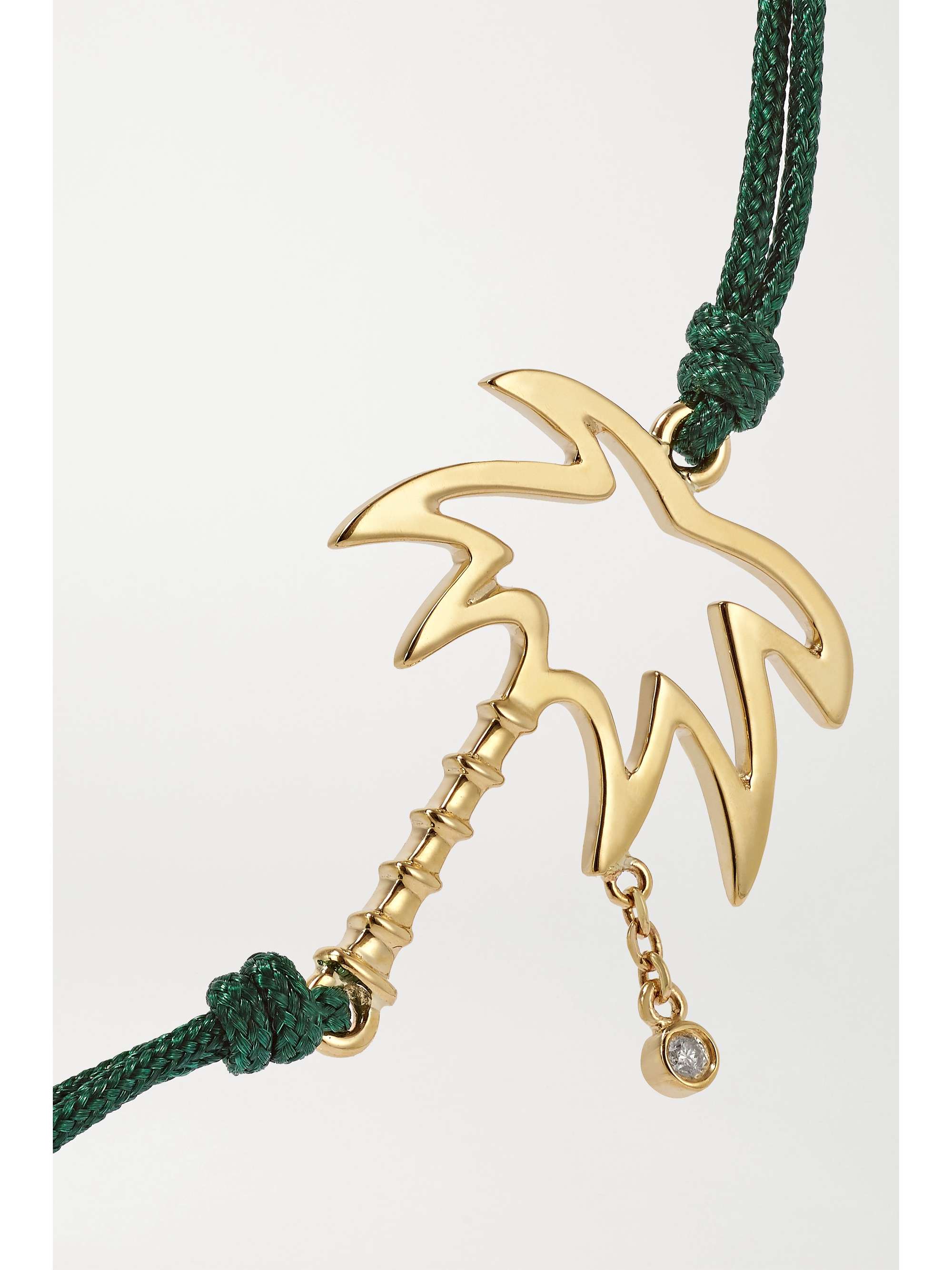 YVONNE LÉON 9-karat gold, cord, enamel and diamond bracelet